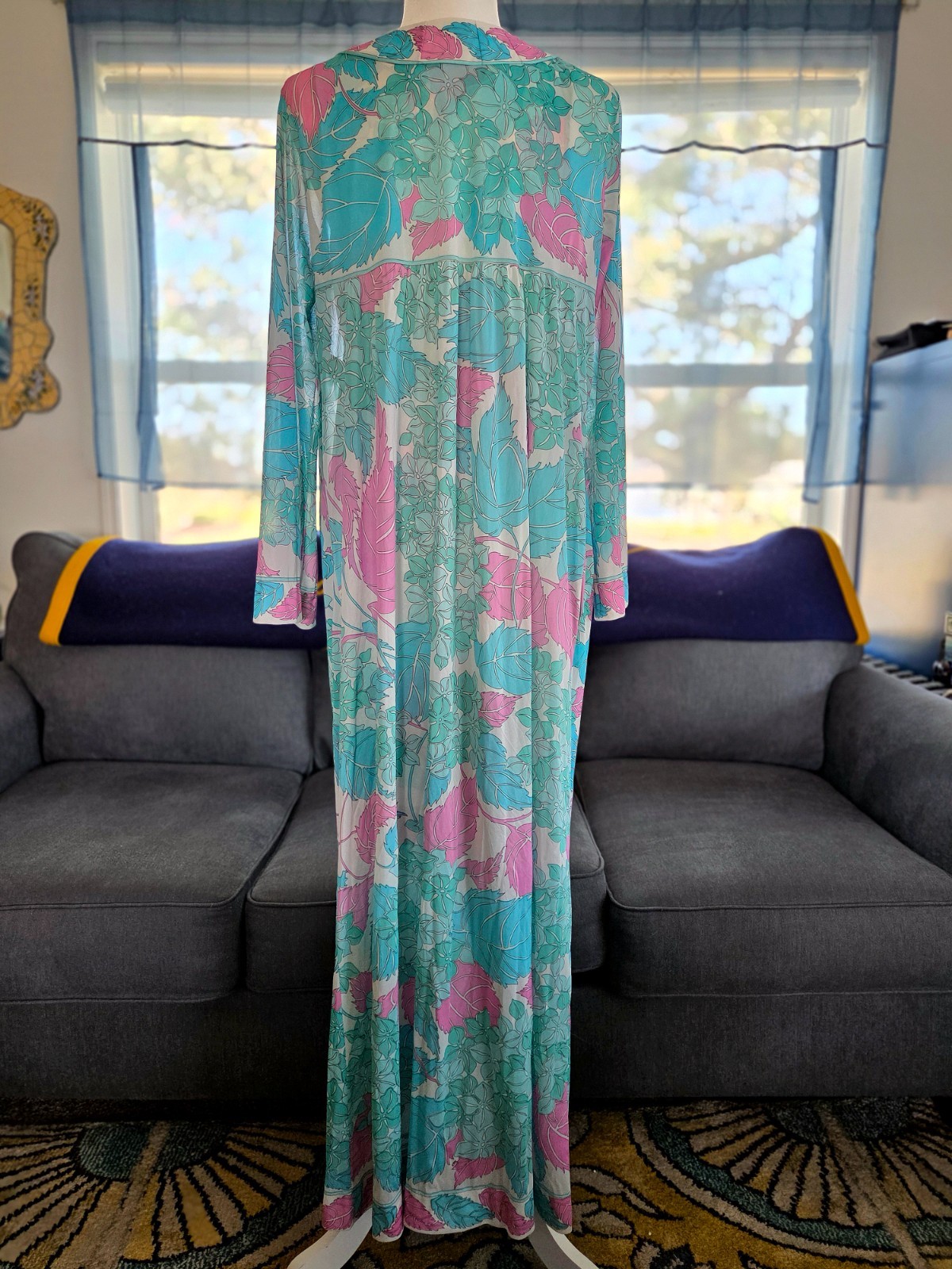 Emilio Pucci Formfit Rogers Vintage 1960s Abstract Silk 2-Piece Nightgown/Robe