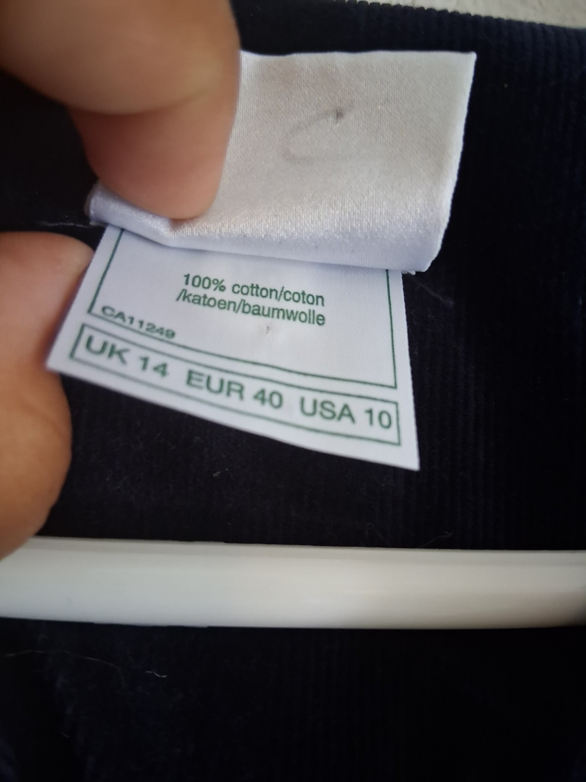Vintage Laura Ashley Long Dark Blue Corduroy Dress Great Britain US 10