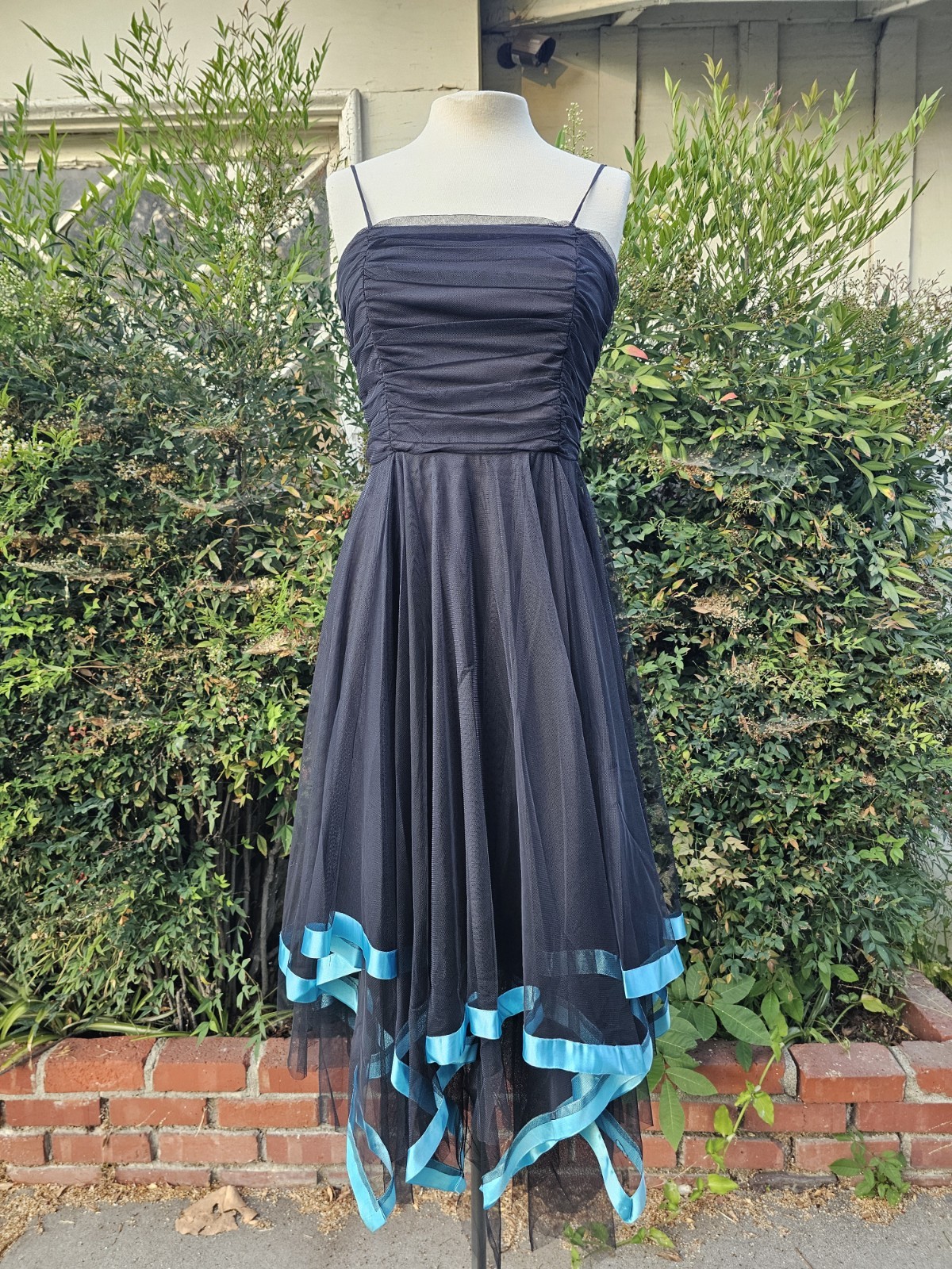 VTG Y2K F.I.E.S.T.A. Black Tulle Whimsigoth Fairycore Prom Party Dress Size M