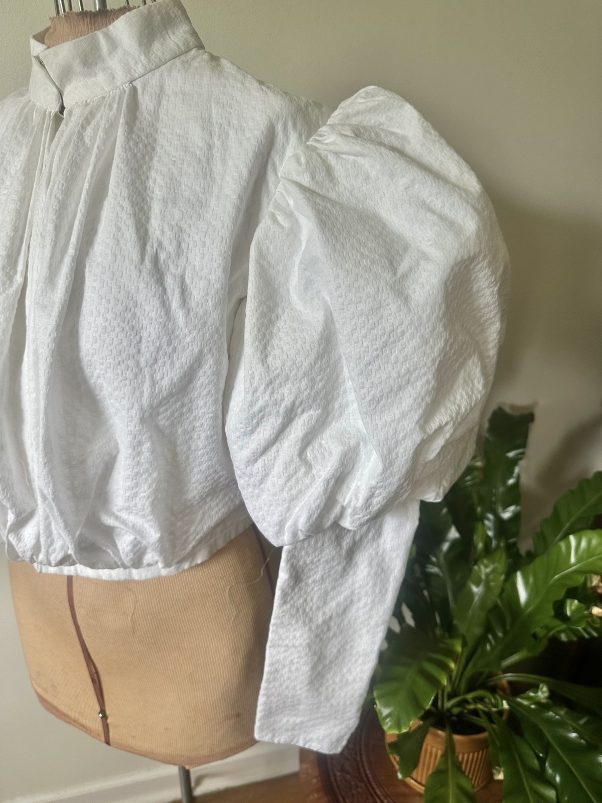 Mutton Sleeved White Victorian Top
