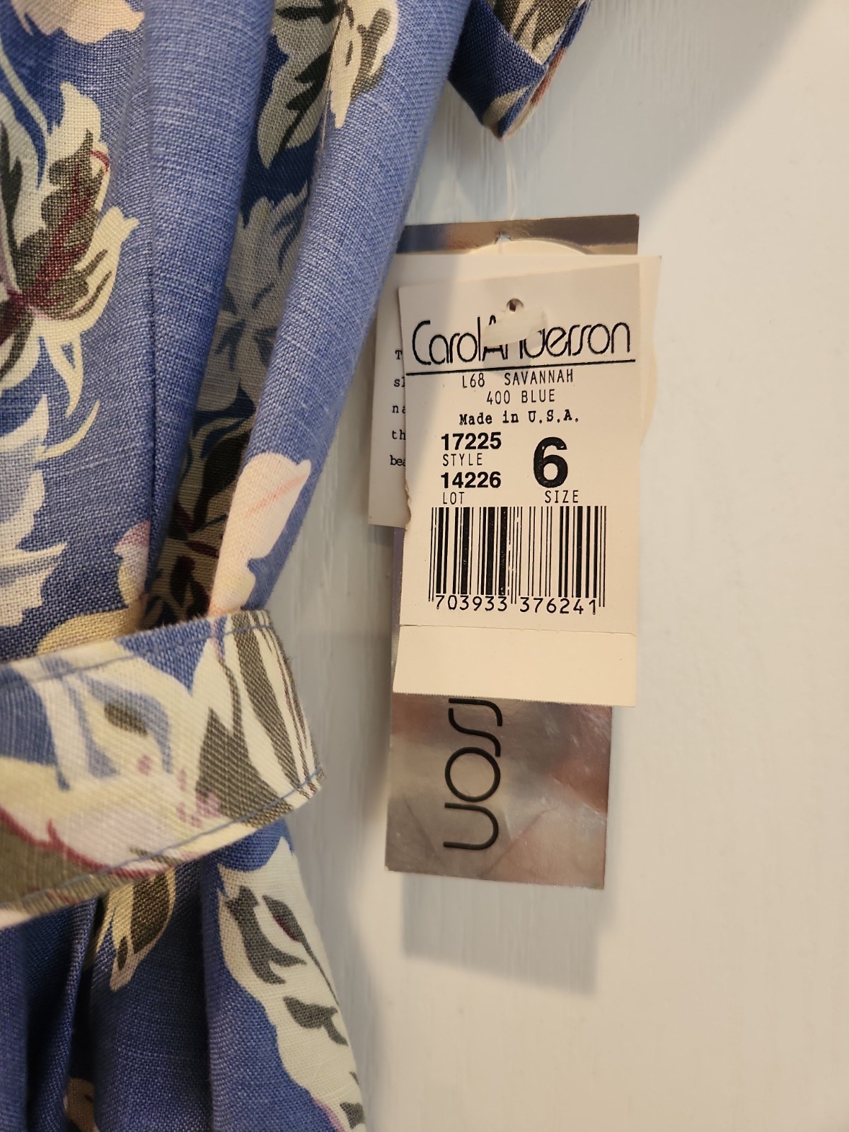 VTG NWT Womens P6 Sundress Tea Dress 80&rsquo;s Blue Floral Cottagecore Unworn USA