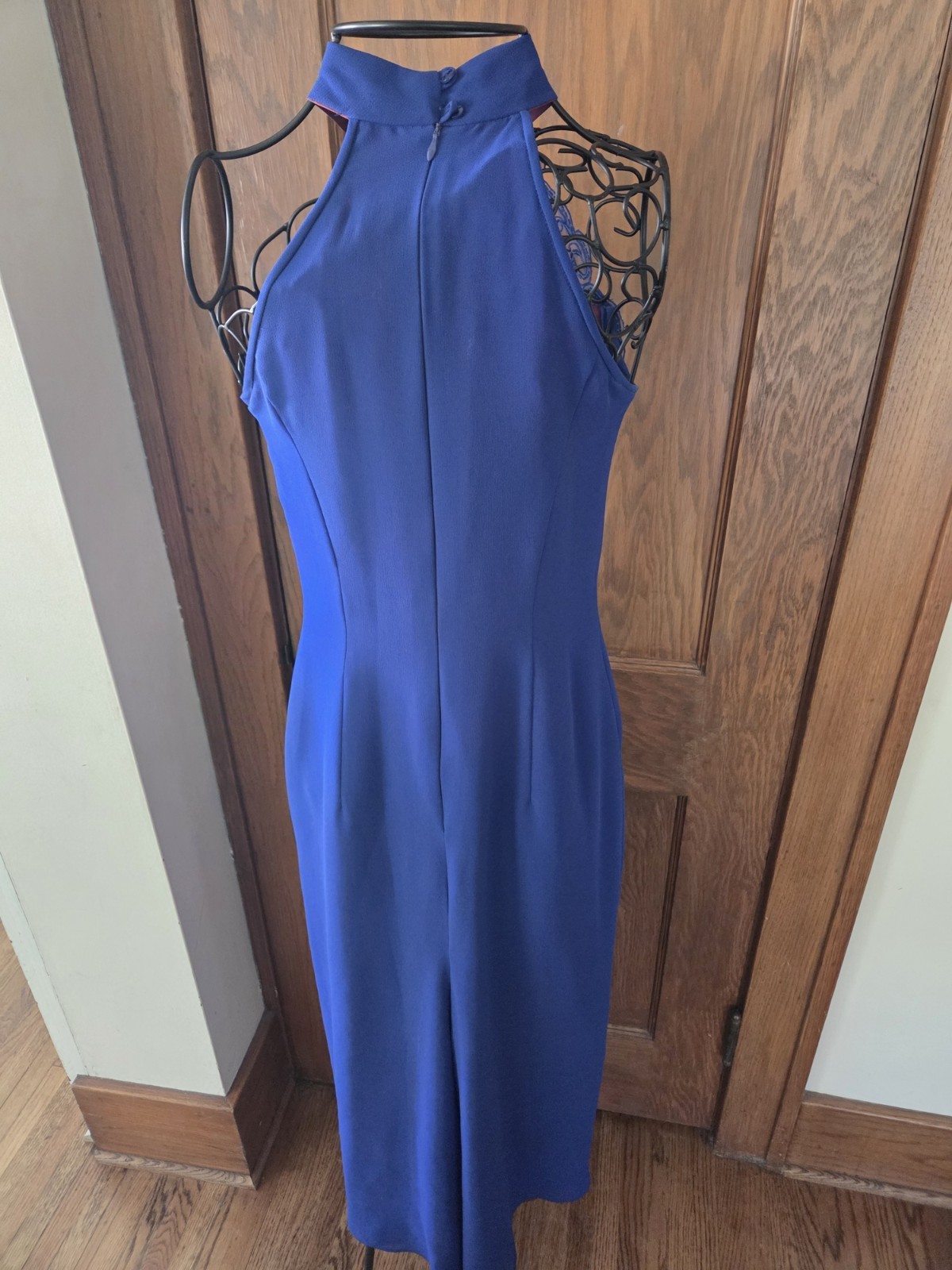 Scott McClintock Vintage 90s Blue Beaded Sequin Prom Dress Evening Gown Size 6