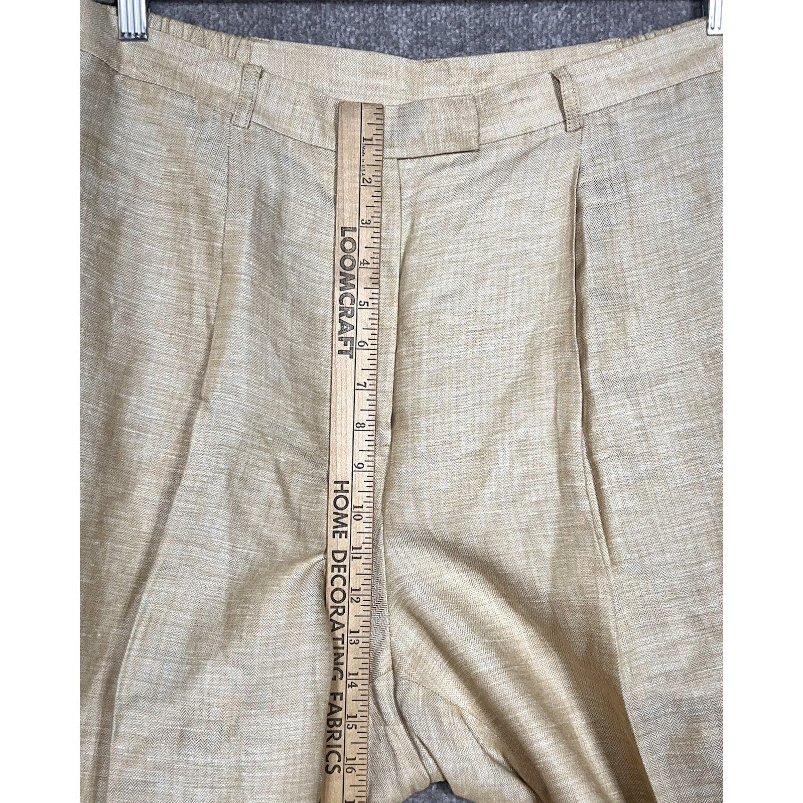 Vintage Rena Rowan Linen Blend Pleated Dress Pants Womens Size 16W Pockets Lined