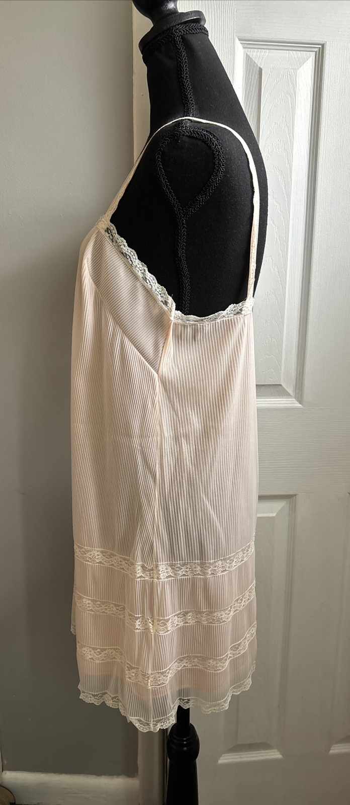 Vintage Van Raalte Gown Robe Set Double Chiffon Lace Medium Babydoll Peignoir