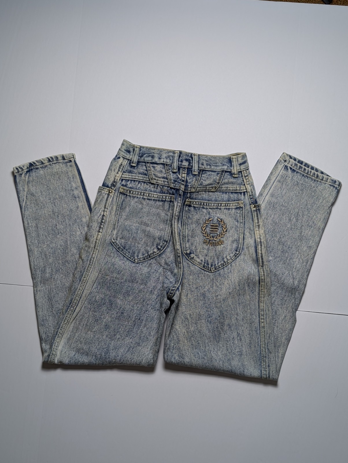 Vintage 1980&rsquo;s P.S. Gianto Women&rsquo;s Acid Washed Slim Fit Jeans Size 8 Regular