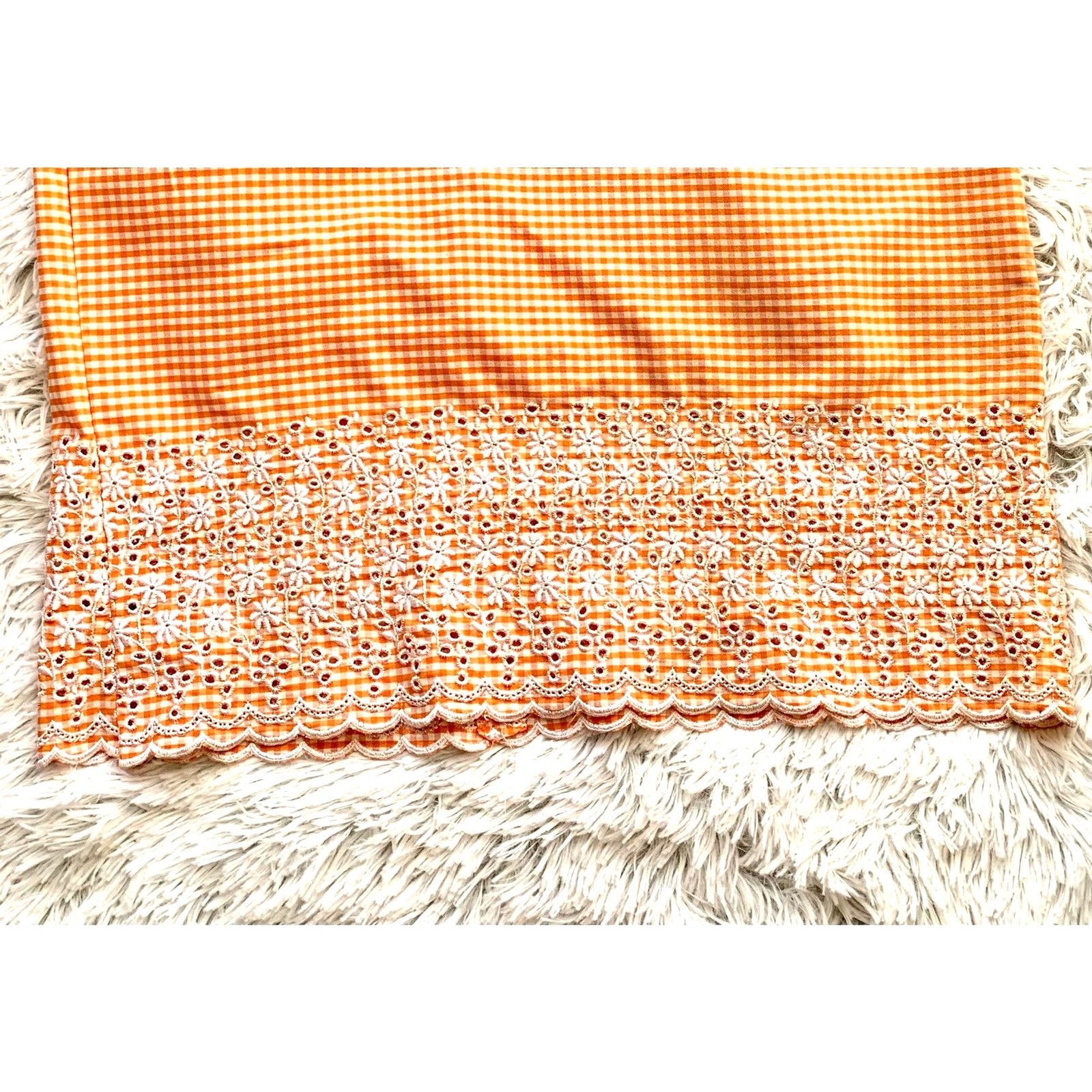 California Concepts Orange and White Checkered Vintage Dress Size 11