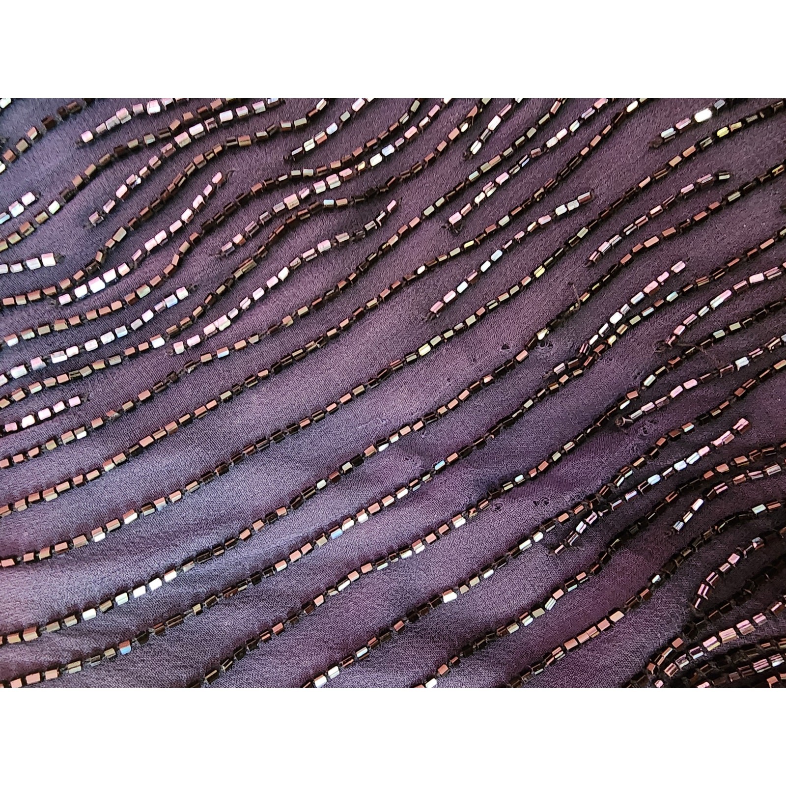 Vintage 1990&rsquo;s Silk Midnight Blue Beaded Cowl Neck Prom Dress Evening Gown