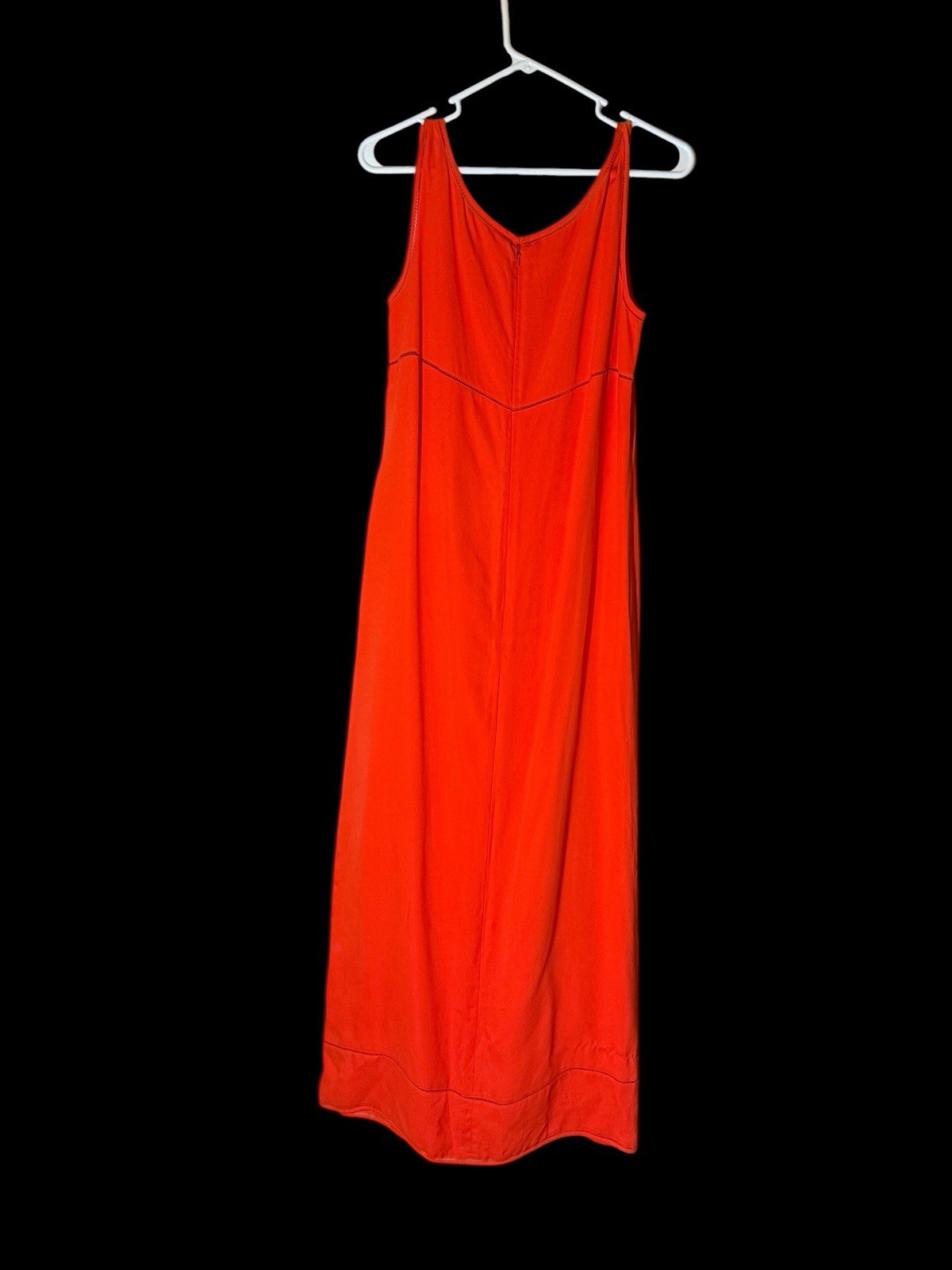 Vtg EMANUEL UNGARO 100% Silk Maxi Dress Orange DESIGNER SAMPLE 90s Runway 8
