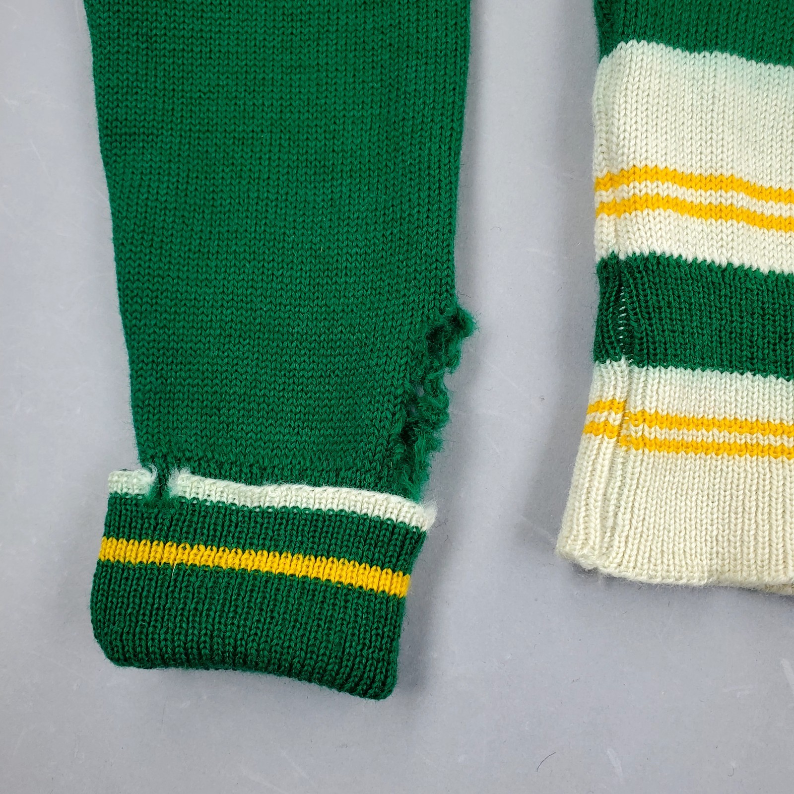 Vintage 1950s Varsity Cheer Sweater Womens USA Made Kelly Green Virgin Wool 60s