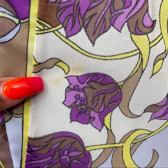 VTG 60’s Emilio Pucci Mod Psychedelic Print Brown Purple Green Floral Set S