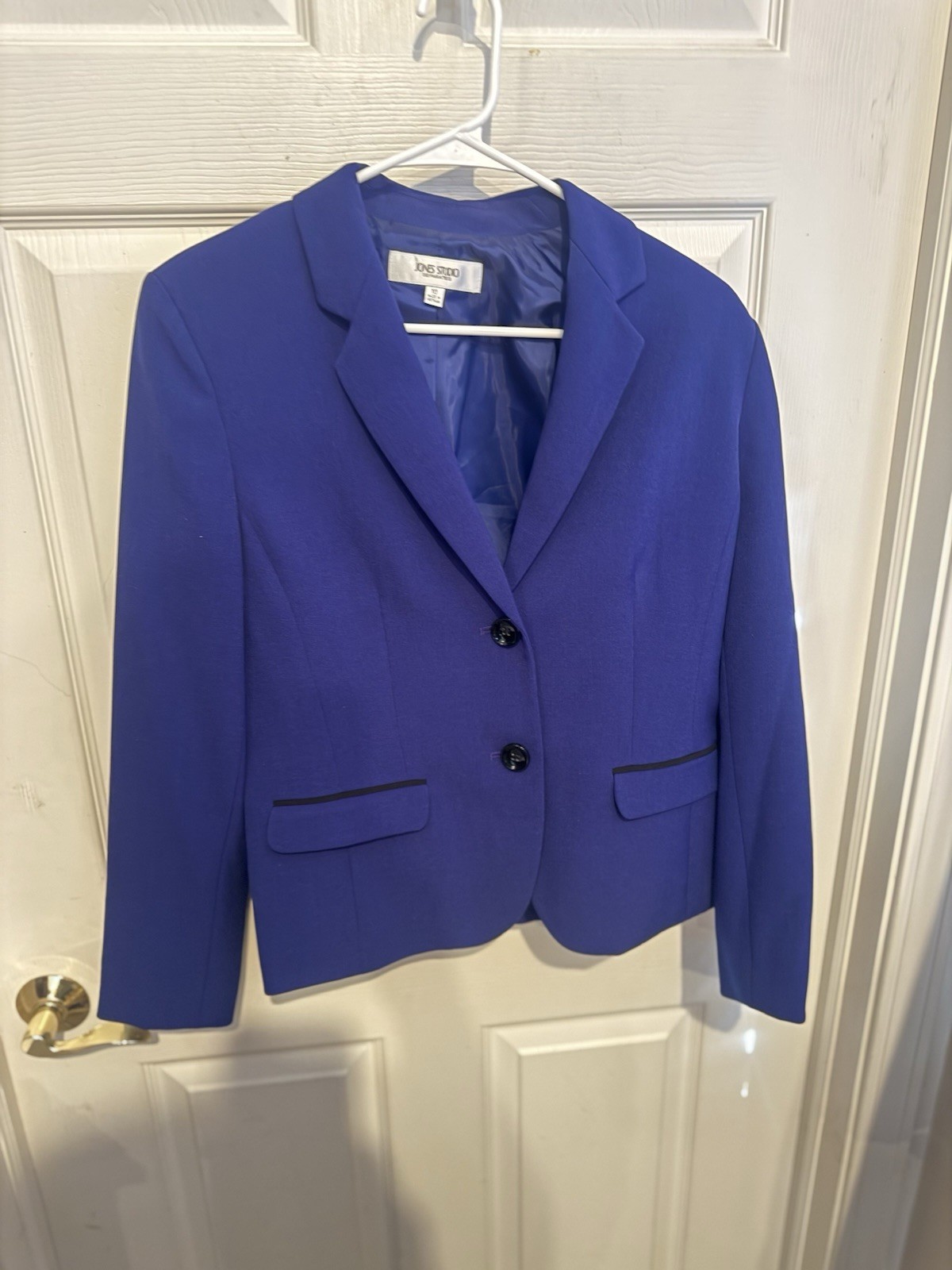 Jones Studio Royal Blue & Black Jacket Blazer Single Breasted Women&rsquo;s Size 10