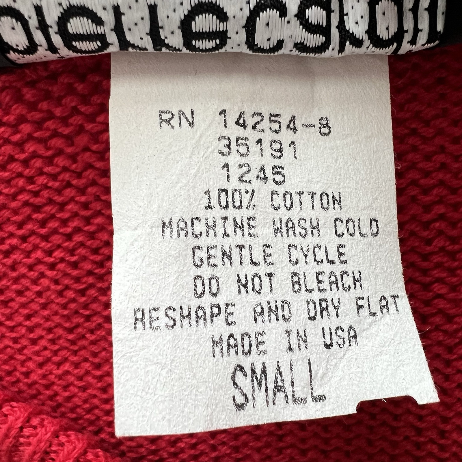 Vintage 90s Pierre Cardin Red Knit Pullover Sweater Deadstock Womens Small Prep