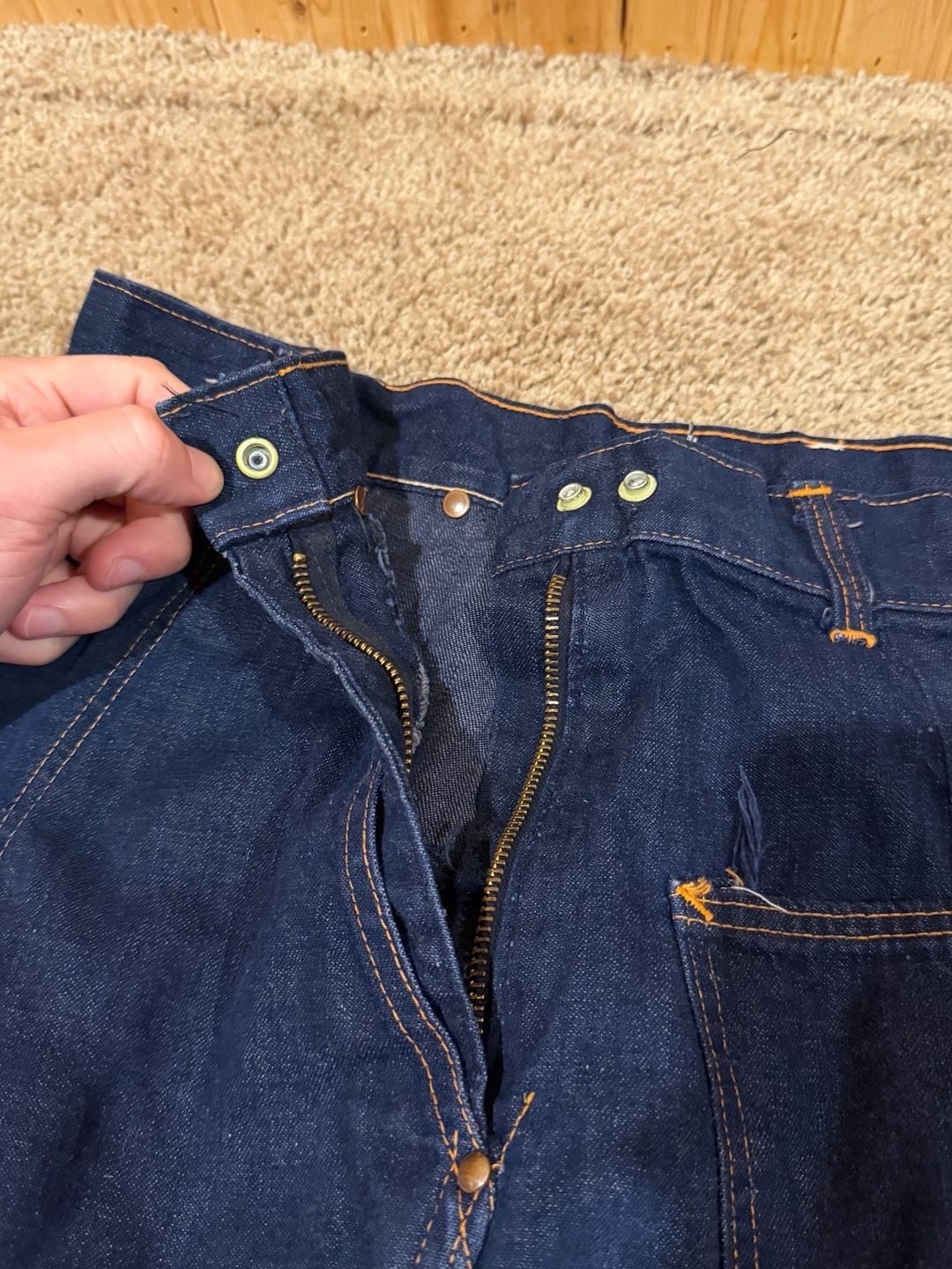 Vintage 1950s Kitty Carson High-Waisted Side-Zip Denim Ranch Jeans
