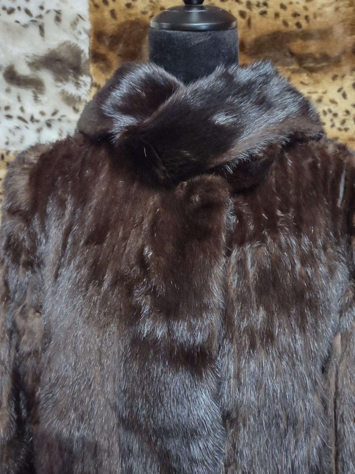 MCM Mink Jacket Custom Made 38&Prime; Chest Alaska Velvet Pockets Scarf 23&Prime; Length