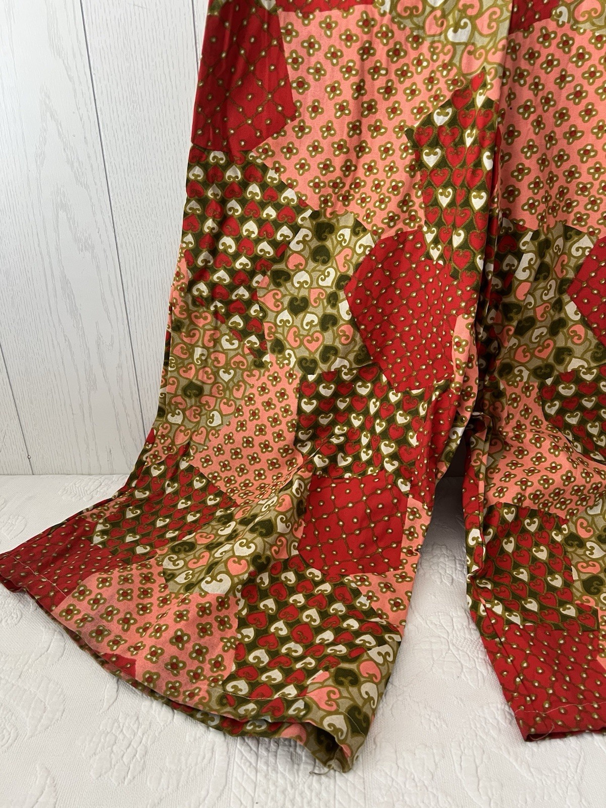 VTG 1960’s Jumpsuit Mod Culotte Psychedelic Handmade Medium LG Green