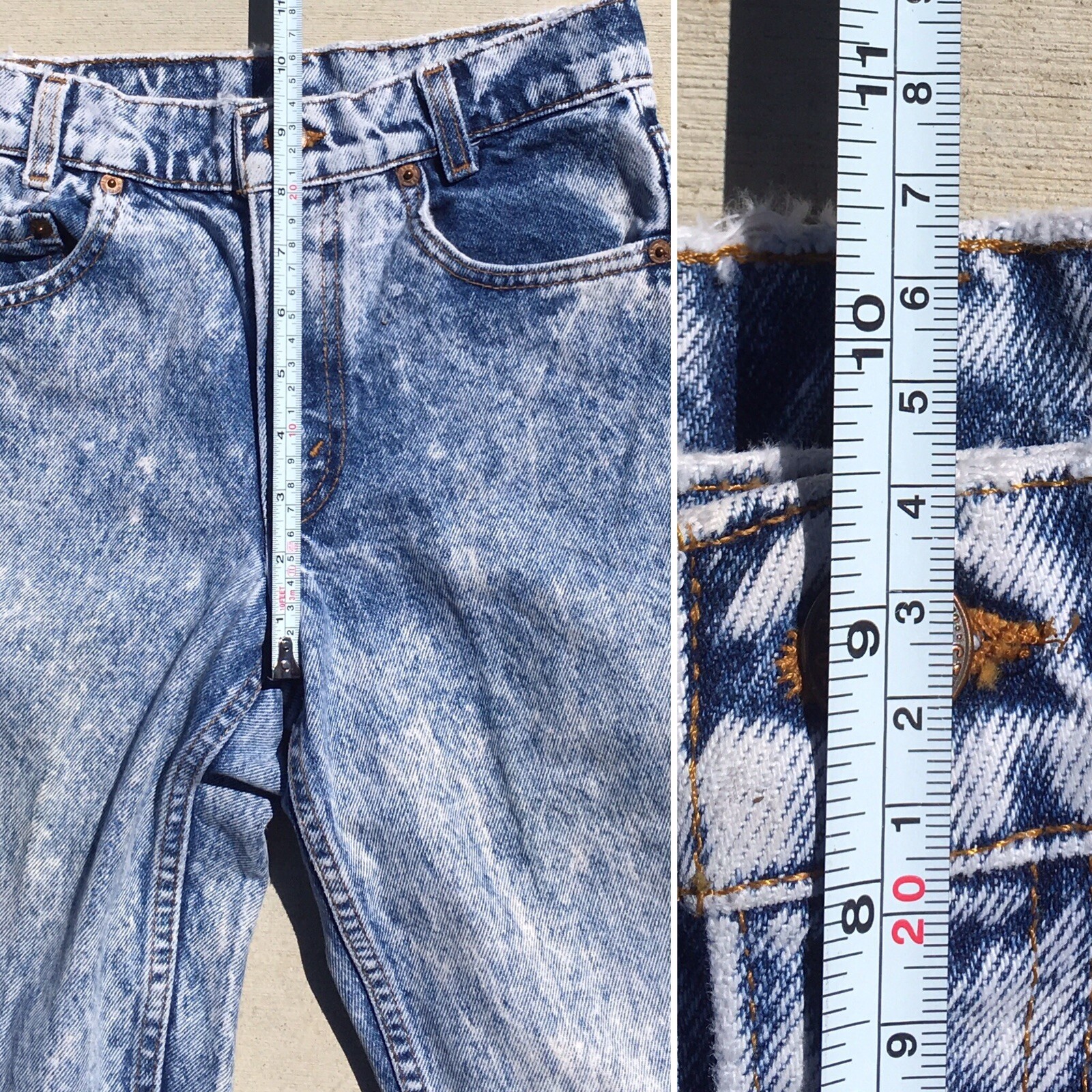 Vintage Levis Acid Wash Jeans 505 High Waist Tapered Leg 25 in Waist 80s 90s