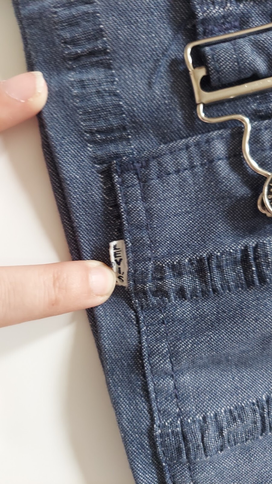 Levis for Gals White Tab Big E Woven Denim Blue Jeans Vintage 1960s