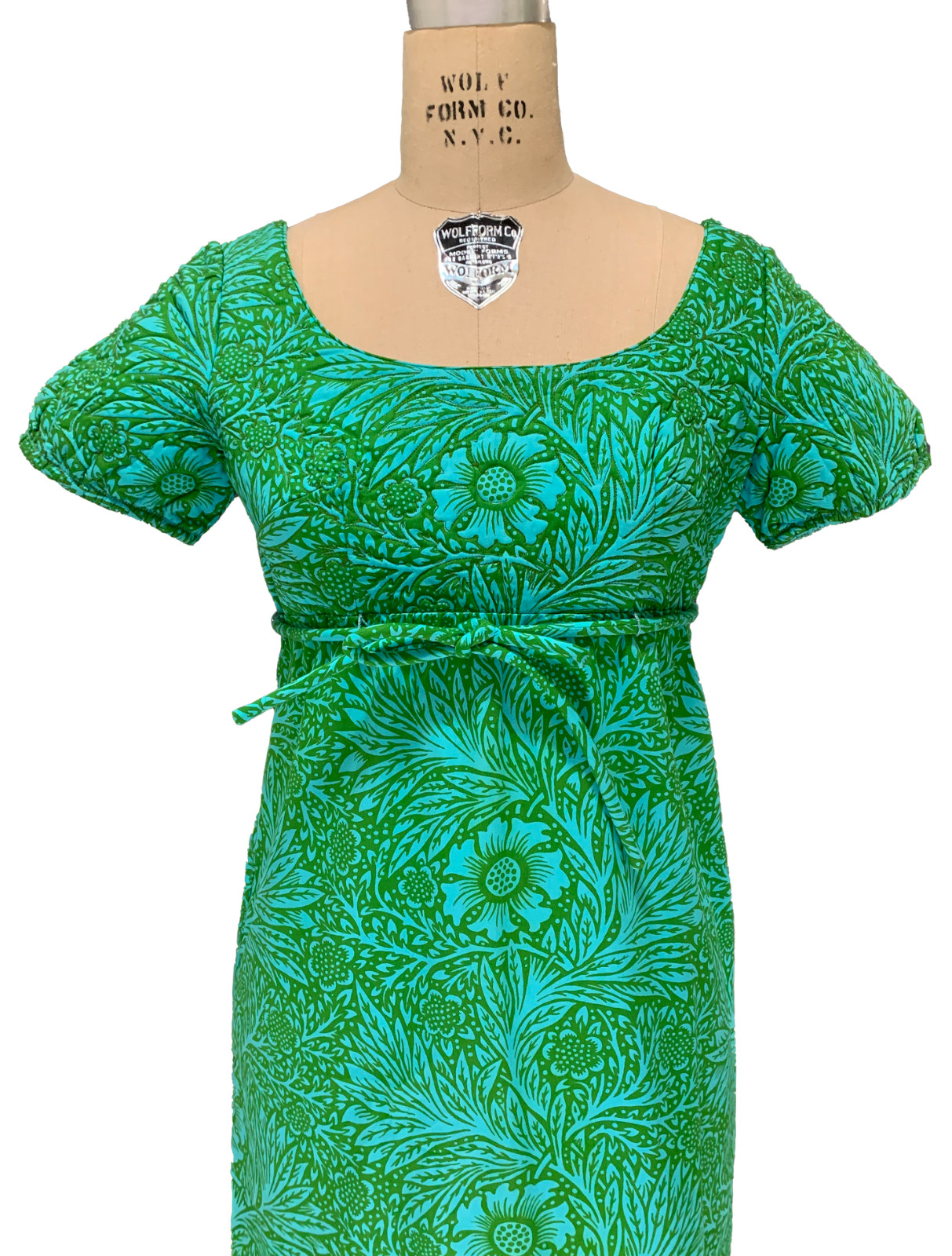 DESIGN THAI Vintage 70s Women&rsquo;s Empire Waist Quilted Top Cotton Gown – Sz S