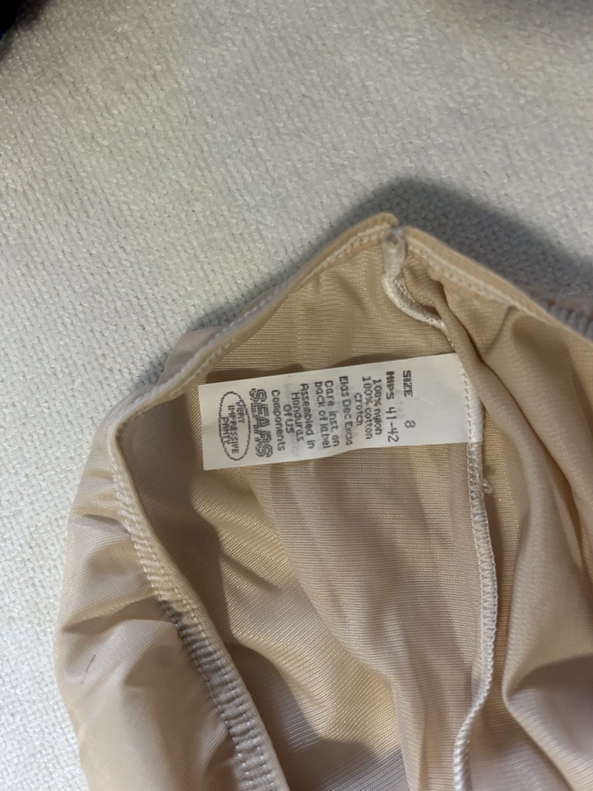 Vintage Sears 100% Nylon Full Cut Briefs Panties Size 8 Nude Beige Tricot 1 Pair