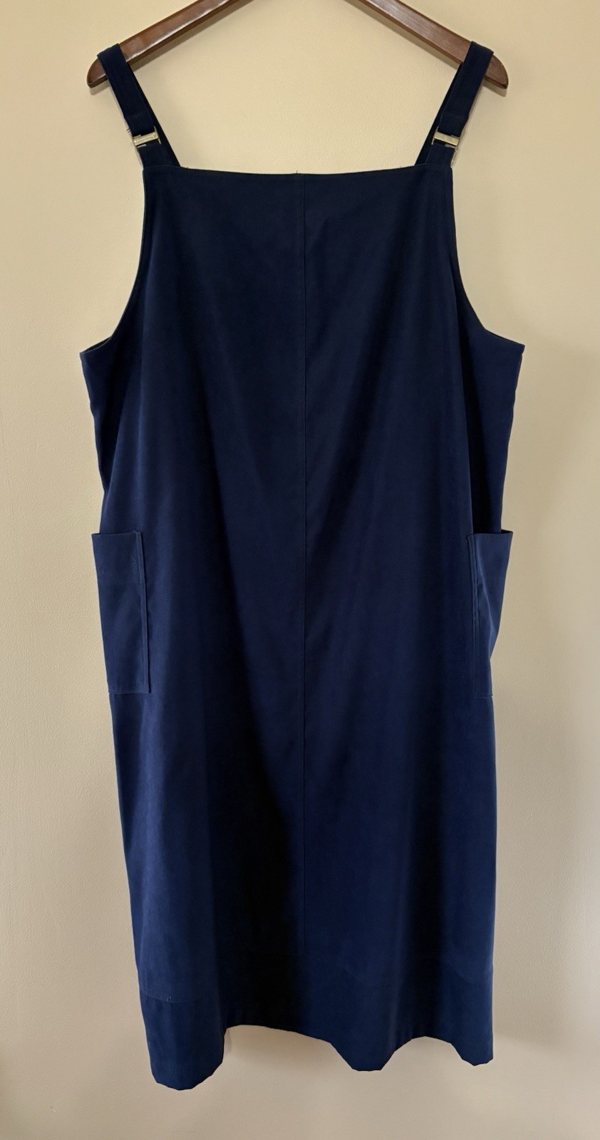 1990s White Stag Dress Navy Blue Cottage Core Women’s XL Pockets Vintage