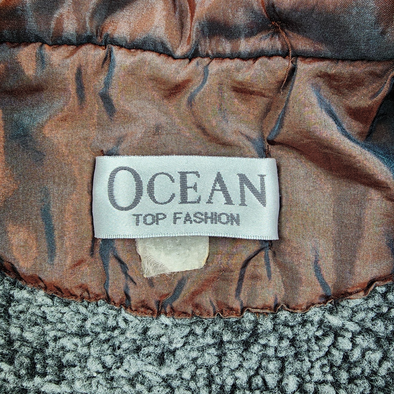 Vintage 80s 90s Iridescent Puffer Jacket Coat Brown Bronze Shiny Metallic