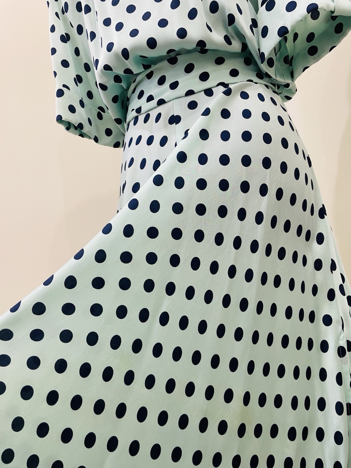 Vintage Escada by Margaretha Ley Silk Dress Polka Dot Pattern Made in Italy