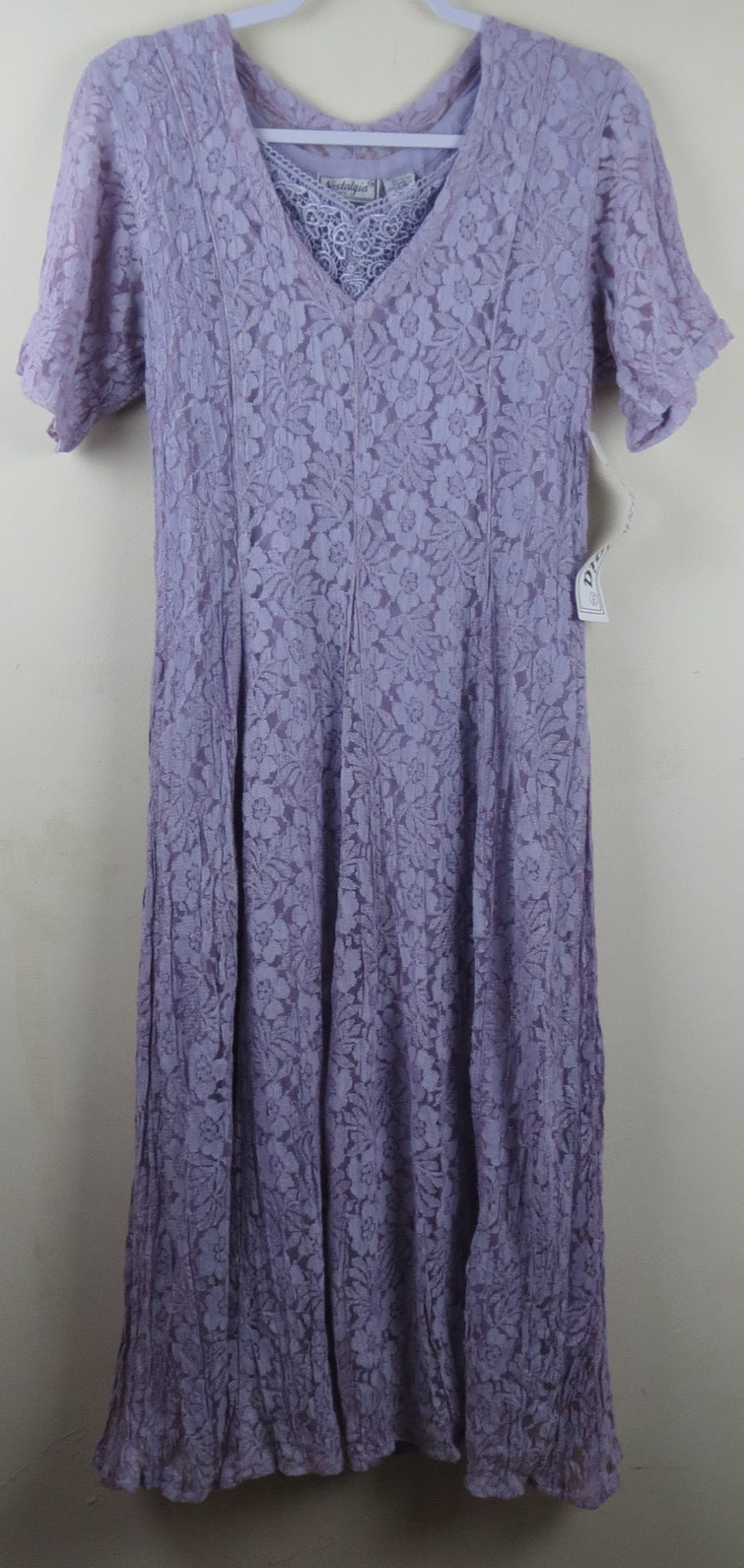 vtg. Nostalgia Petites Gauzy Lace Dress Pink Cap Sleeve Fairy Boho Sz. Small NWT