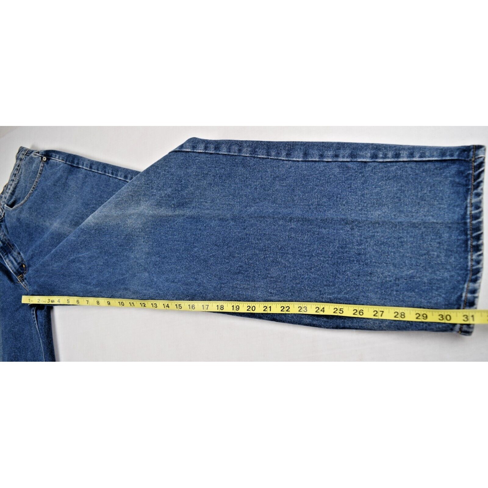 VTG Polo Jeans 33 x 3290s Ralph Lauren Blue Banner Jean Relax Fit Strait Leg