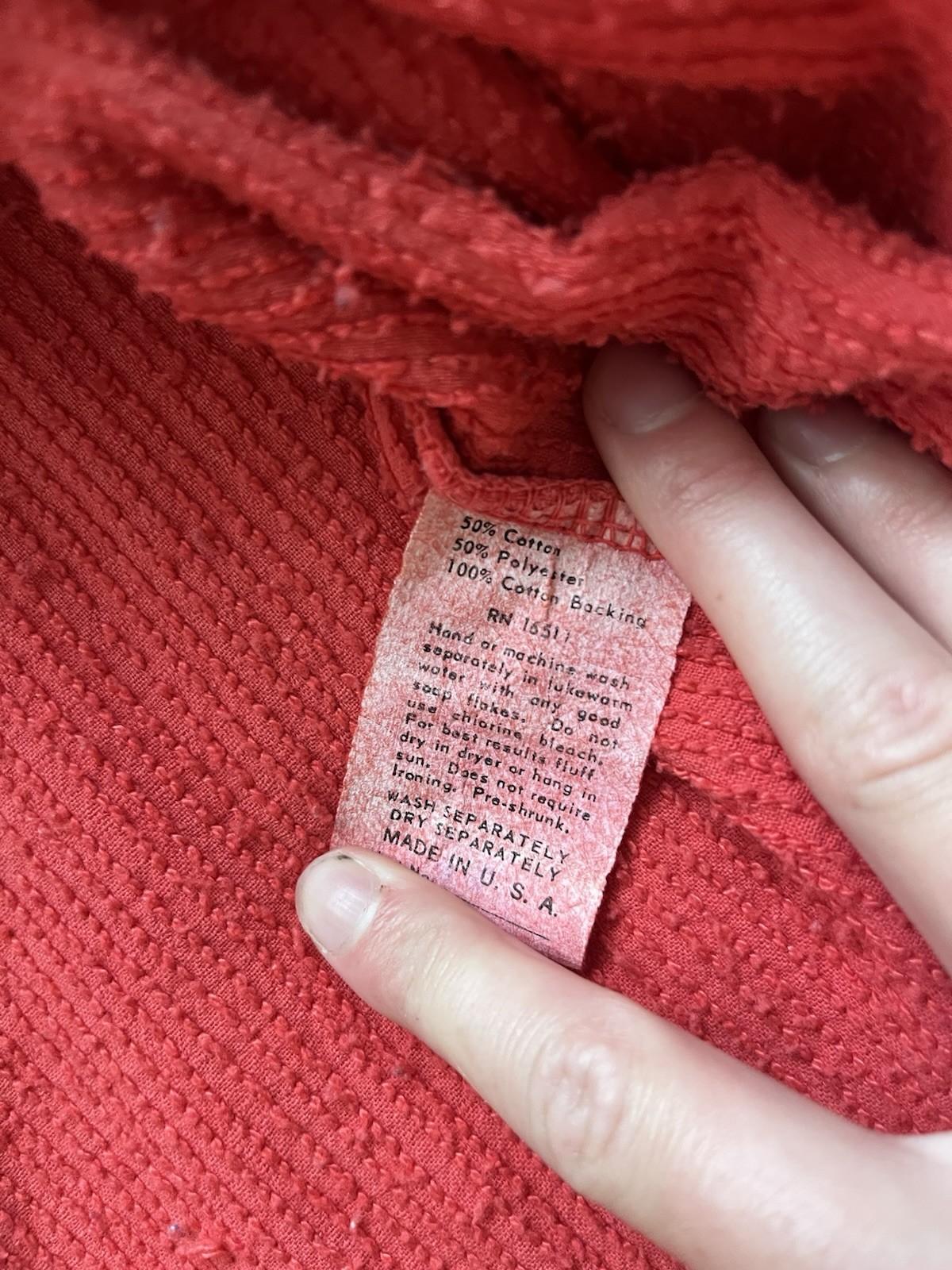 Vintage Stan Herman Herbcraft Chenille Bath Robe One Size Red Full Length