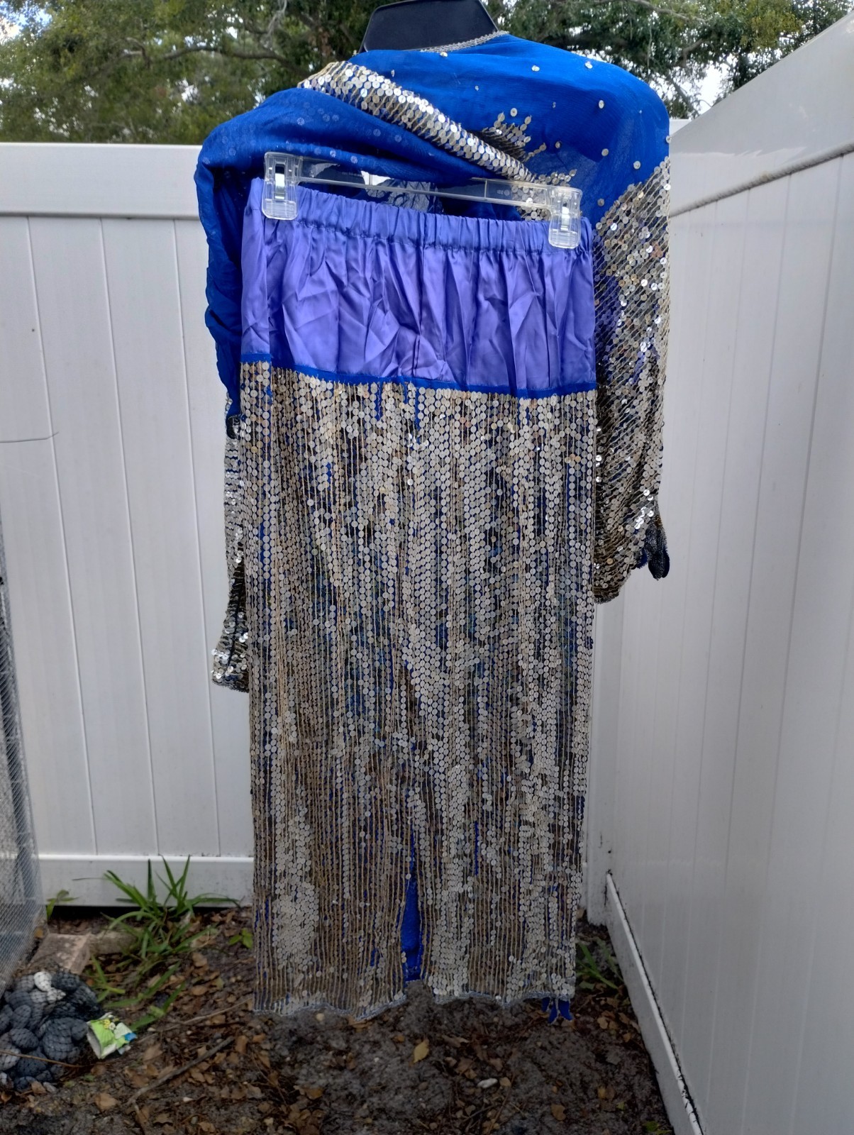 Vintage Lemieux Silver Sequin 2-Piece Skirt Set Art Deco Beaded Evening…