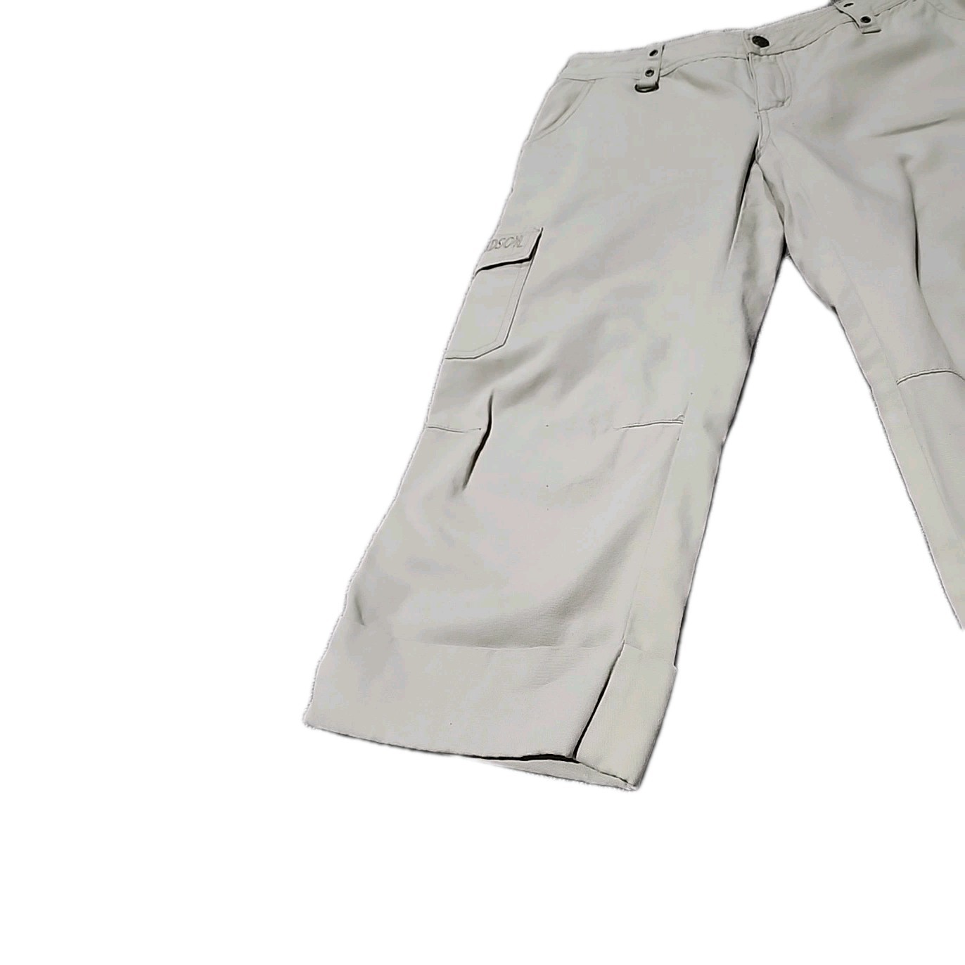 Y2K Harley Davidson Cargo Capris Womens 8 Khaki Tan Cuffed Street Style