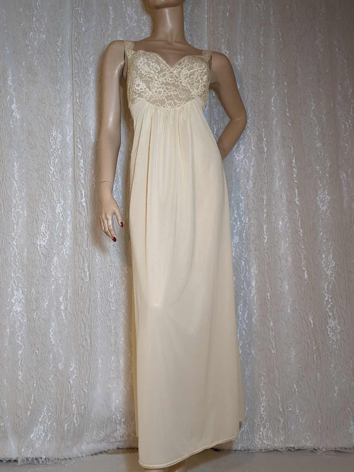 Vintage Unique Rare ODETTE BARSA Peignoir Robe Van Raalte Myth Lacey Nightgown L