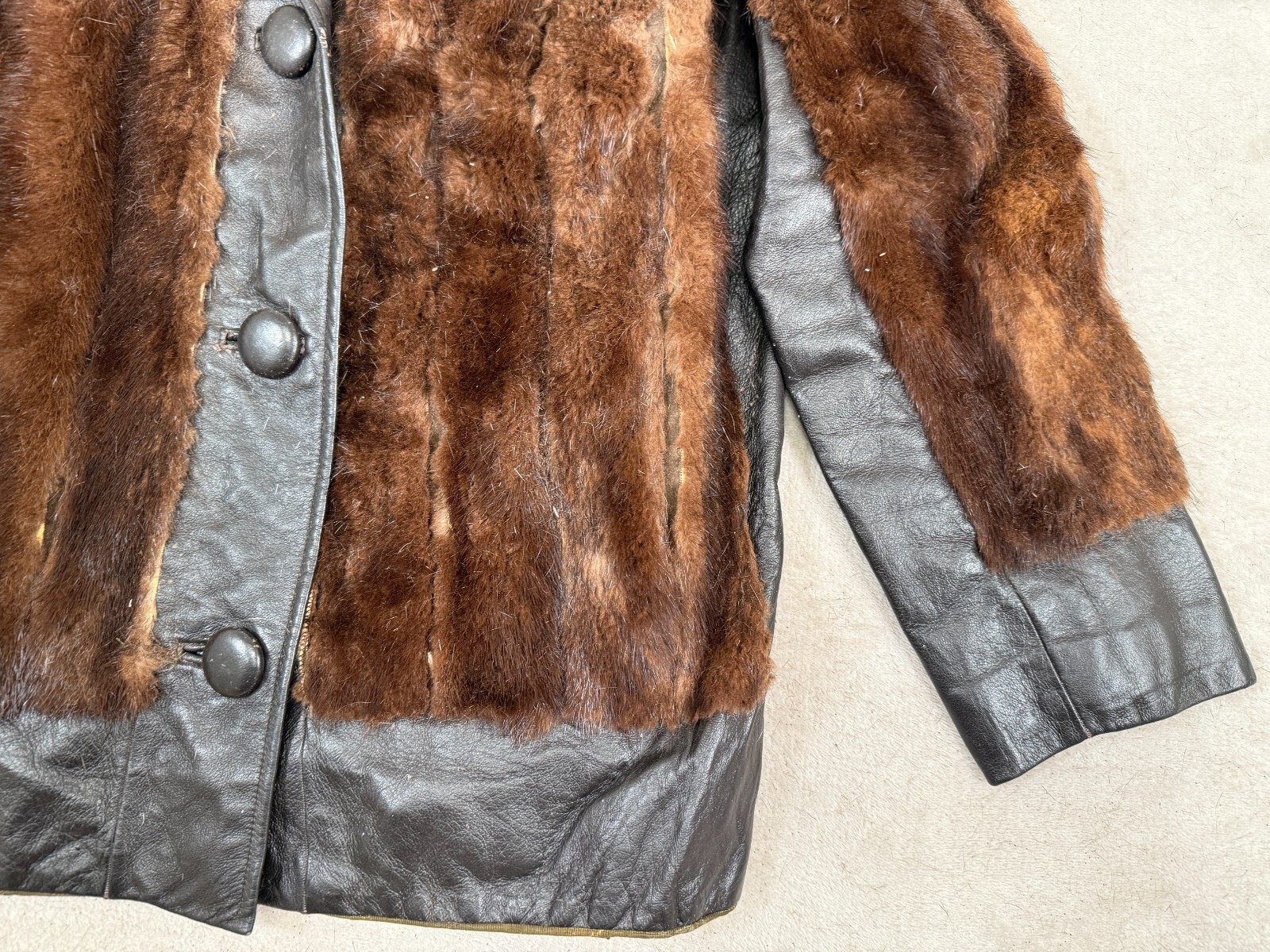 Vintage Arter Jonas BAKER FUR COM Genuine Mink Stole Dark Brown Fur Satin Lined