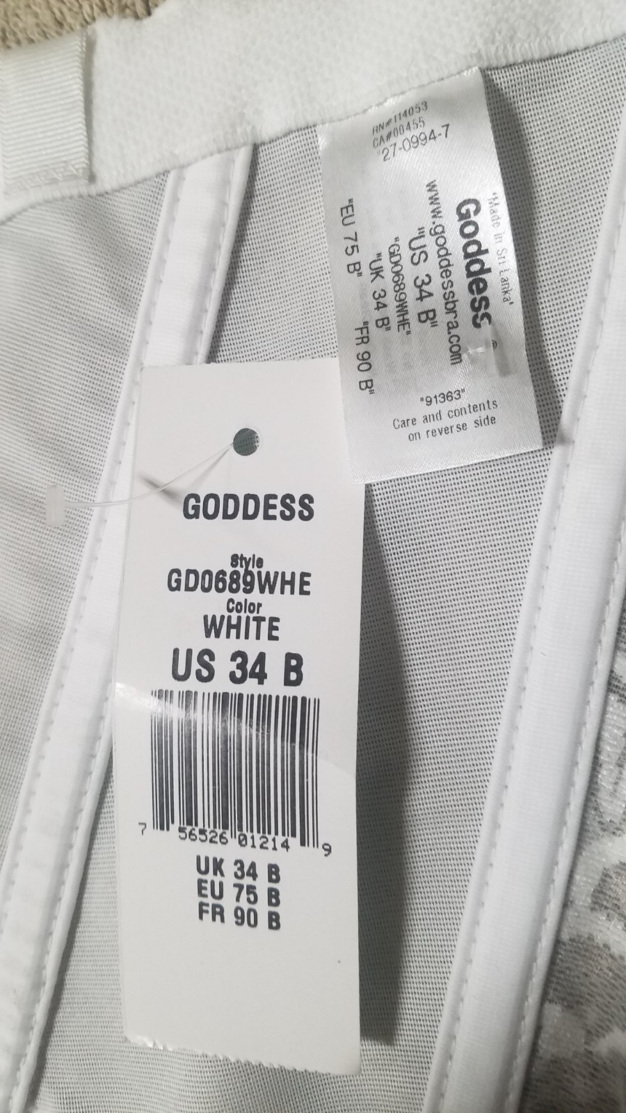 Vtg New NWT NOS Goddess Style 689 Bra Shapeware Corsette Sizes B,C, D, DD, F, FF