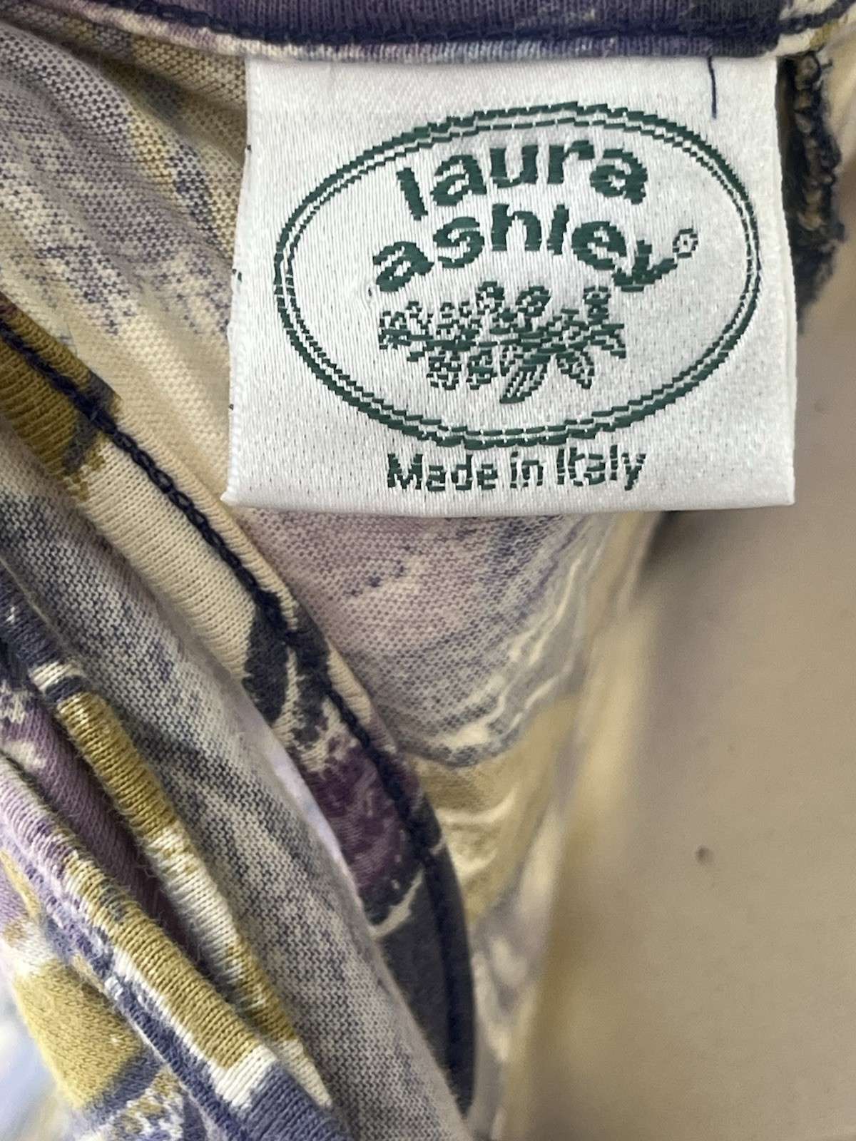 VTG Laura Ashley Italy 100% Cotton Knit Floral Maxi Dress 12 L 90s Cottagecore