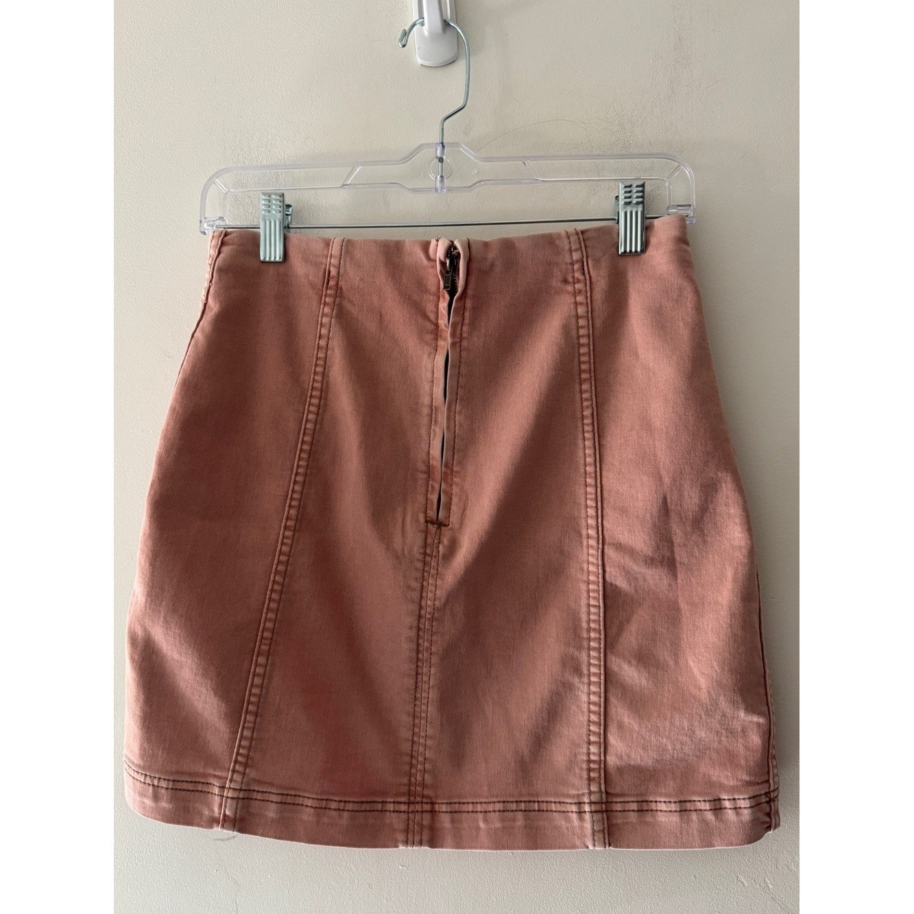 Free People Modern Femme Dusty Rose Denim Mini Skirt
