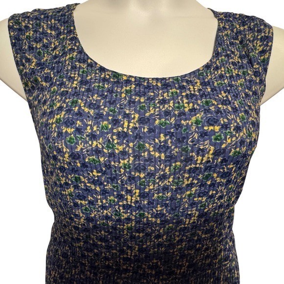 Vintage 1990&rsquo;s NWT April Cornell Floral Blue Yellow Maxi Prairie Cottage Dress