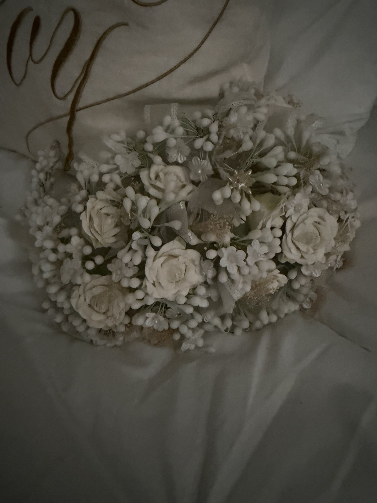 Vintage Antique French Wax Flower Bridal Bouquet