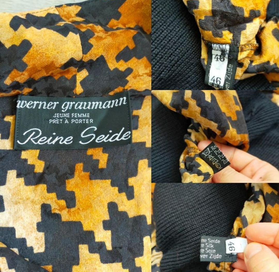 Double-breasted blouse in « houndstooth » Werner Graumann D46/XL