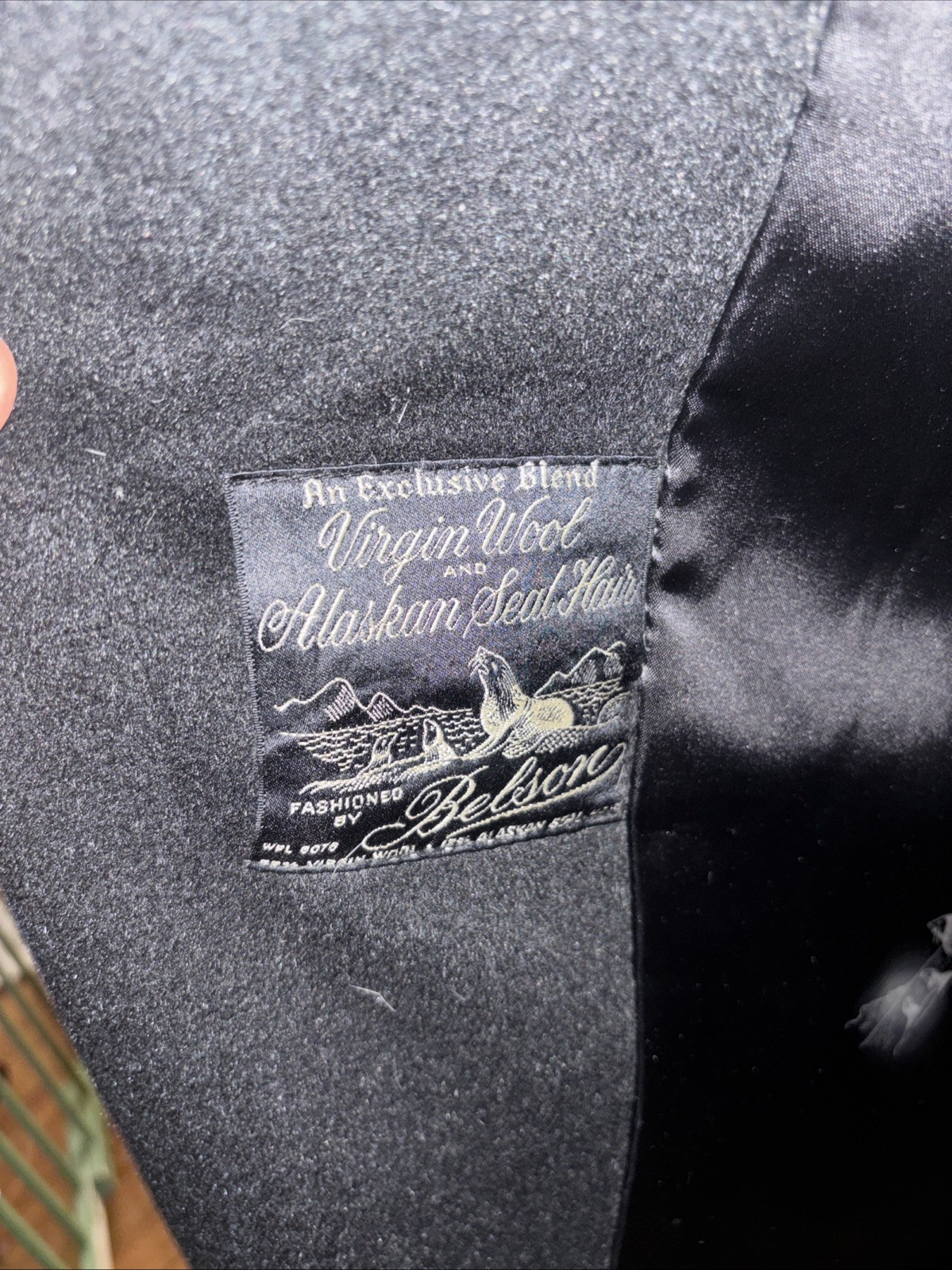 vintage Black belson virgin wool and Alaskan seal hair blended Coat