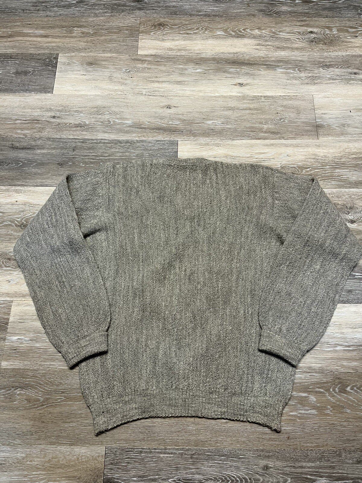 Vintage 60s Imported Jansten Muted V Neck Alpaca Knit Sweater Size M