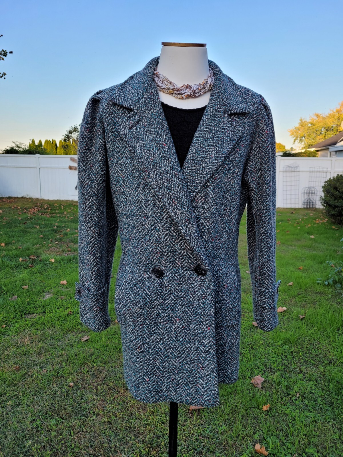 NEW YORK GIRL Vintage Sz Sm/Med Womens Coat Wool Car-Length Satin Lining USA