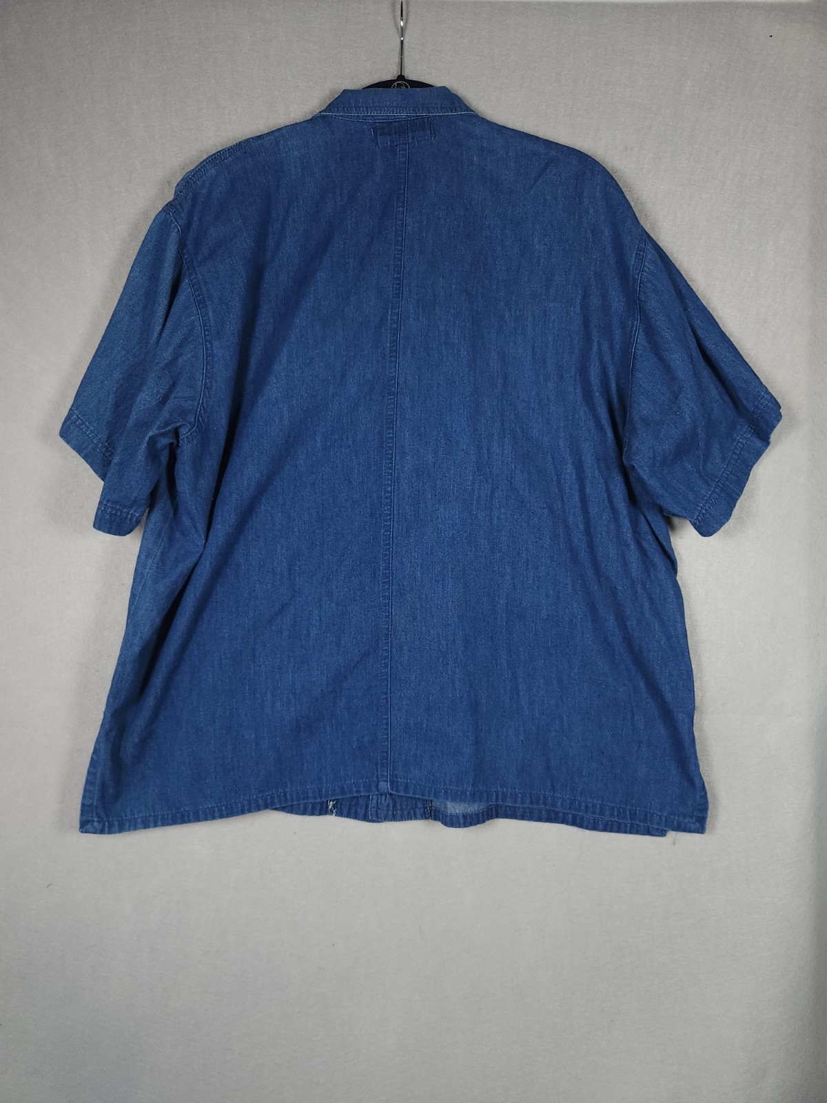 VTG Gene Ewing Bis Wrinkled Rich Dark Denim Solid Button Down M Pocket