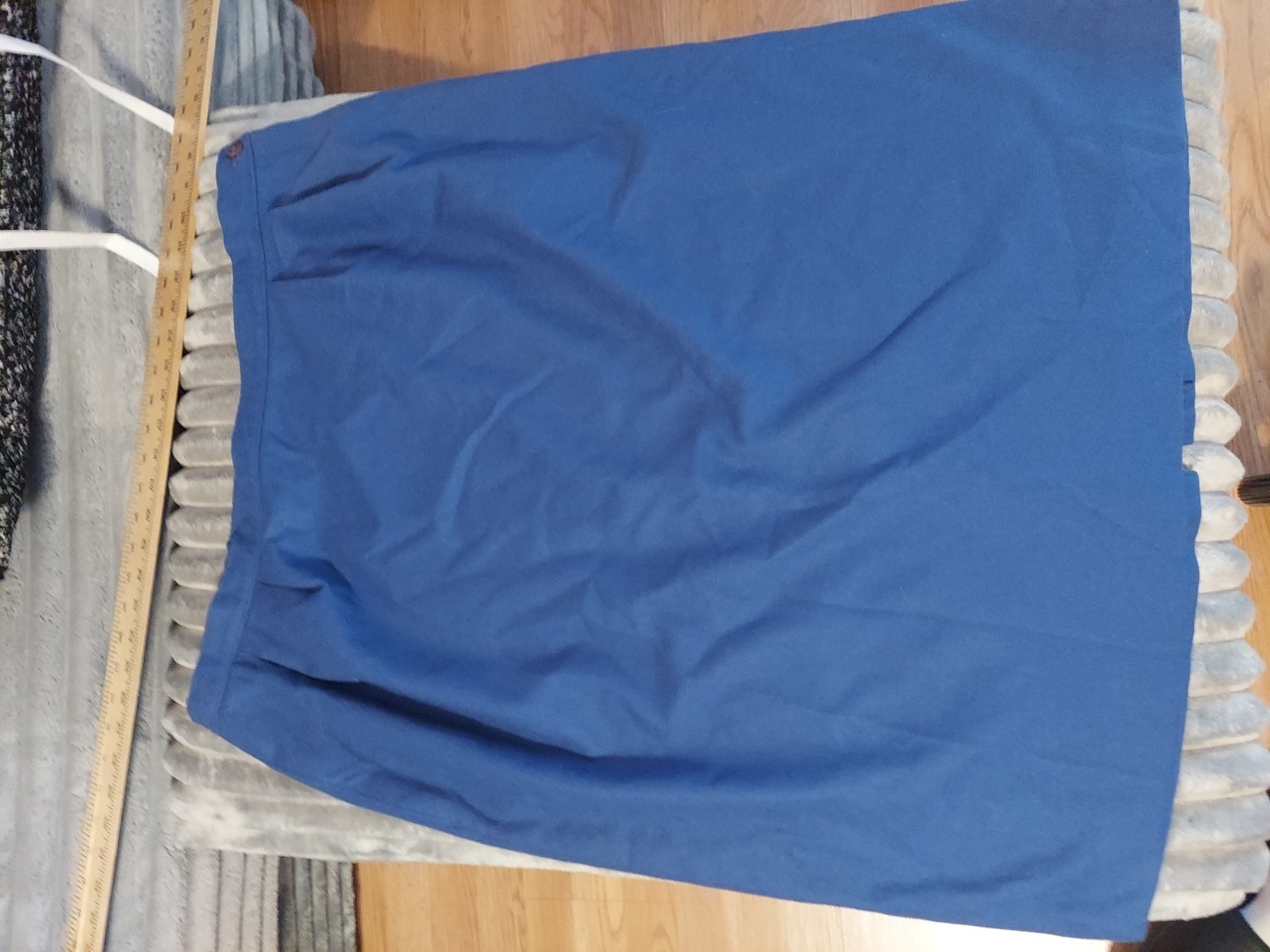 VTG Pendleton Medium Blue Pleated/Pockets Midi Skirt Sz20W 100% Virgin Wool USA