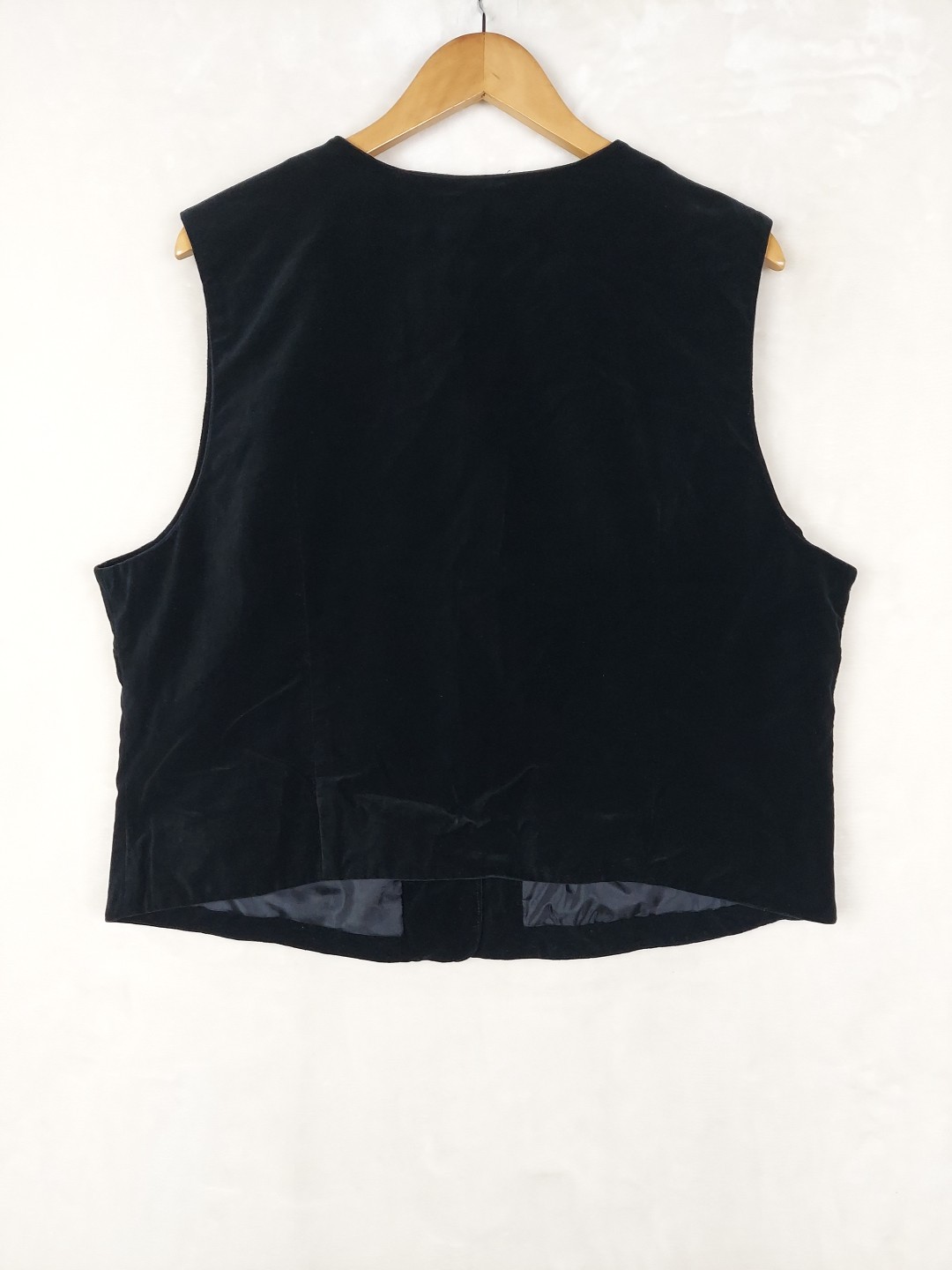 Vintage 80s Vest Womens XLarge 16/18 Black Velvet Floral Embroidery Whimsigoth