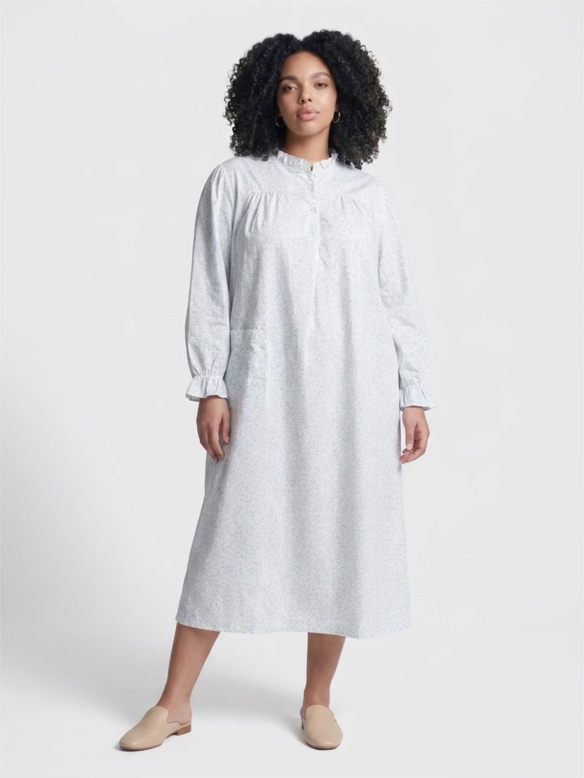 NWT SEARS Just For Women 3X Cotton Flannel Gown PRE SHRUNK DAINTY FLOWER PRINT