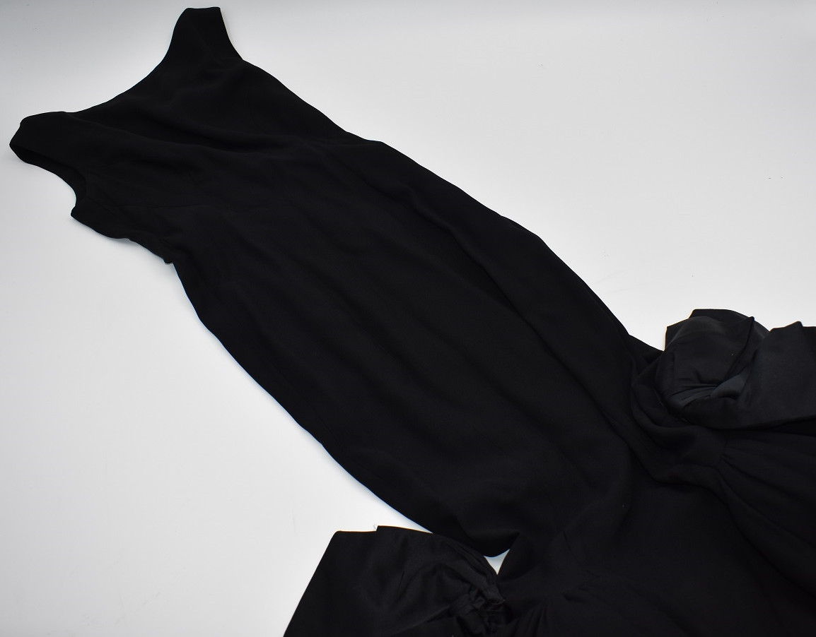 Vintage 1960s M&rsquo;amselle By Betty Carol Black Jackie O Style Cocktail Dress Size9