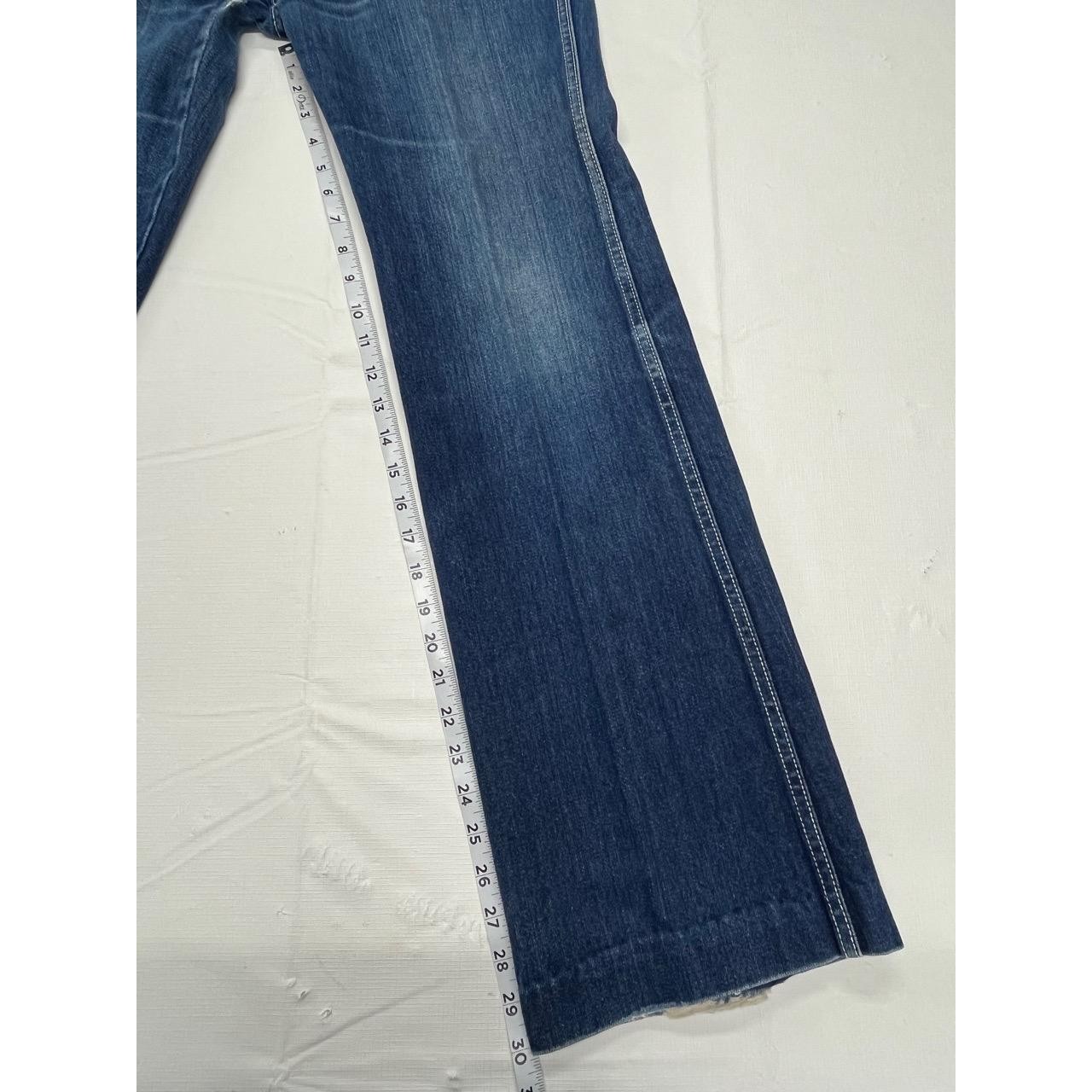 Vintage Jordache Women&rsquo;s Blue Denim Straight Bootcut Frayed Hem Jeans 32 L