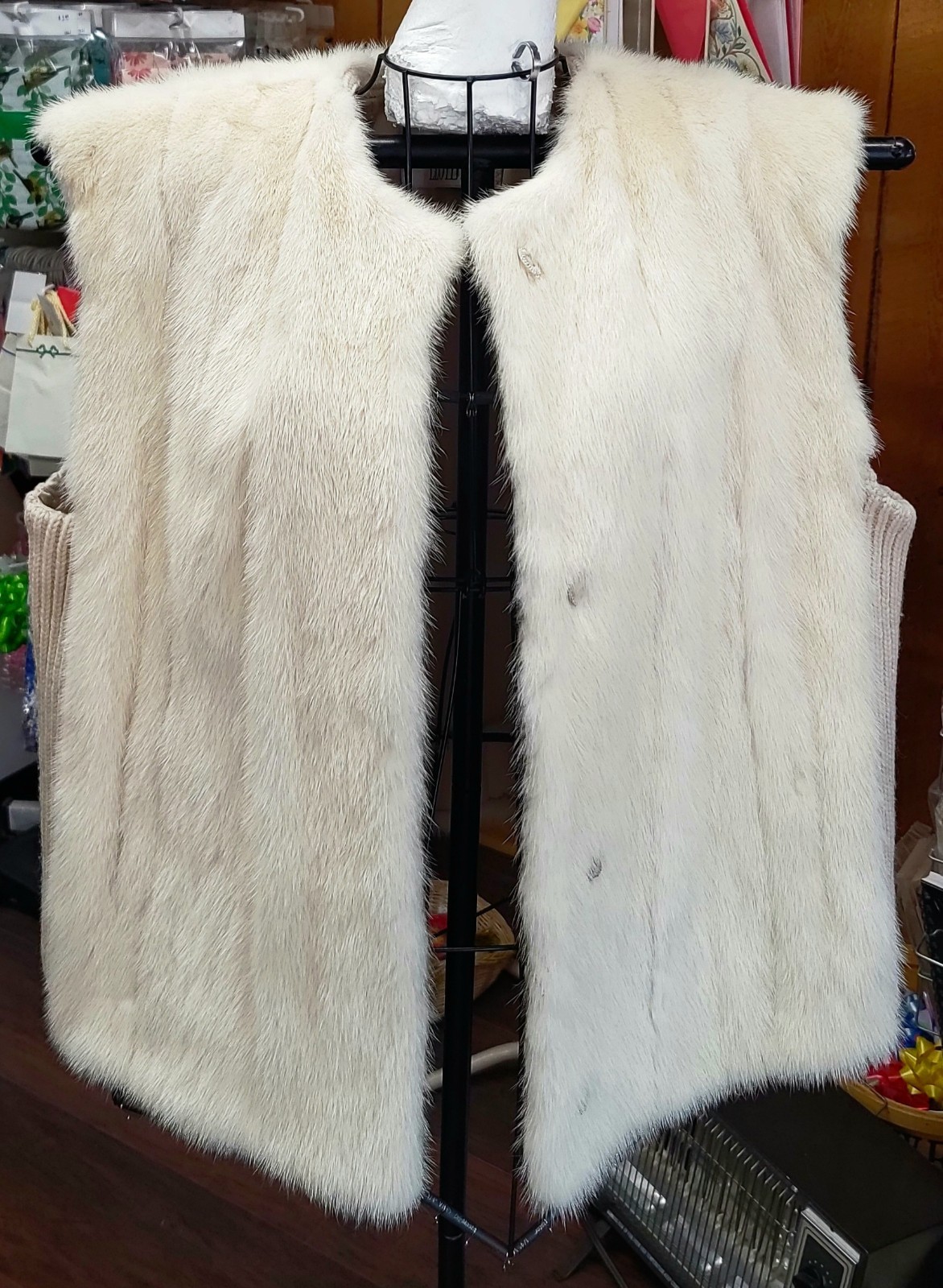 Vintage White Mink Fur Vest By Lloyds