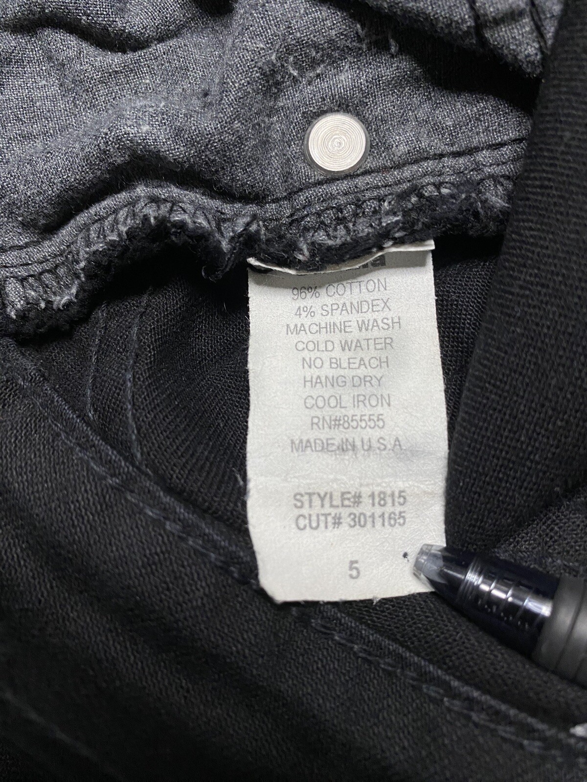 Vintage 1990s Eunina American Style Jeans, Black, Flare 9”, Size 5, Jr. 28x31x34